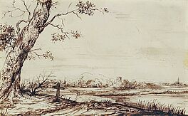 Jan Lievens - Flusslandschaft mit Baum und Kreuz, 79090-1, Van Ham Kunstauktionen