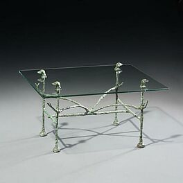 Diego Giacometti - Table basse trapezoidale modele aux chiens, 36307-1, Van Ham Kunstauktionen