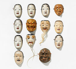 Dreizehn No- und Kyogen-Masken, 65651-8, Van Ham Kunstauktionen