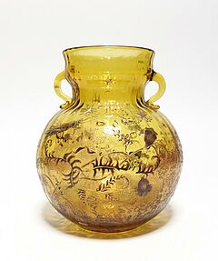 Emile Galle - Gebauchte Vase mit Heuschrecke und Mohn, 66516-9, Van Ham Kunstauktionen