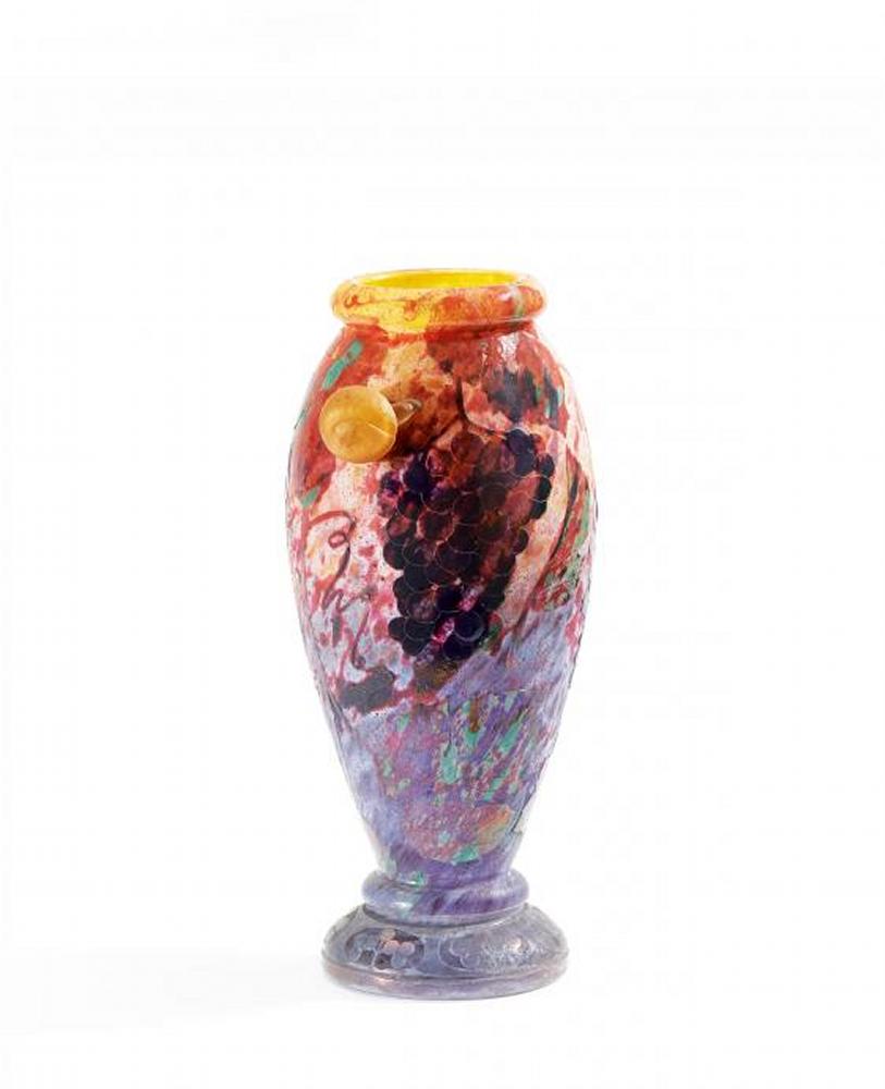 Daum Freres - Vase Vigne et escargots, 53604-1, Van Ham Kunstauktionen