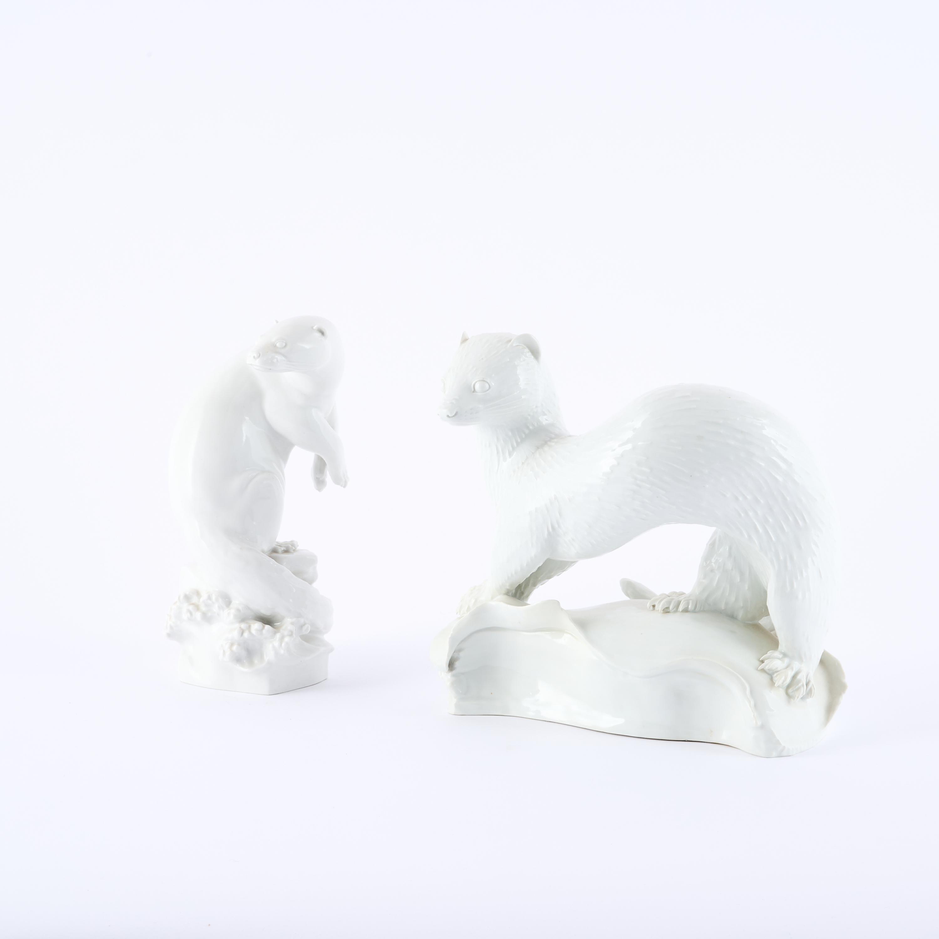 Meissen - Zwei Tierfiguren: 'Otter' und 'Iltis', 81597-13, Van Ham Kunstauktionen