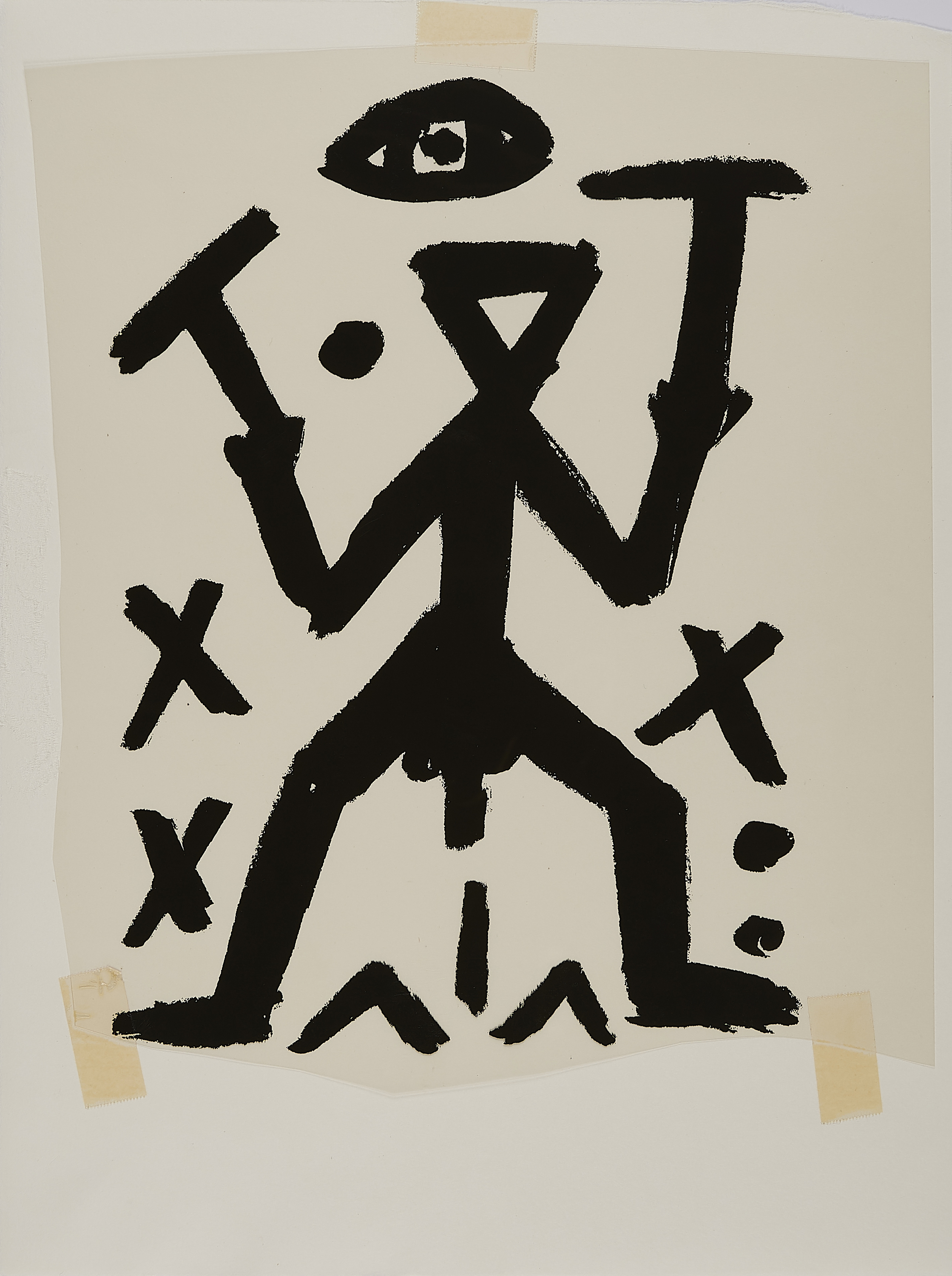 AR Penck - Ohne Titel Entwurf zu alle Kreuze rot und die Punkte, 73214-353, Van Ham Kunstauktionen