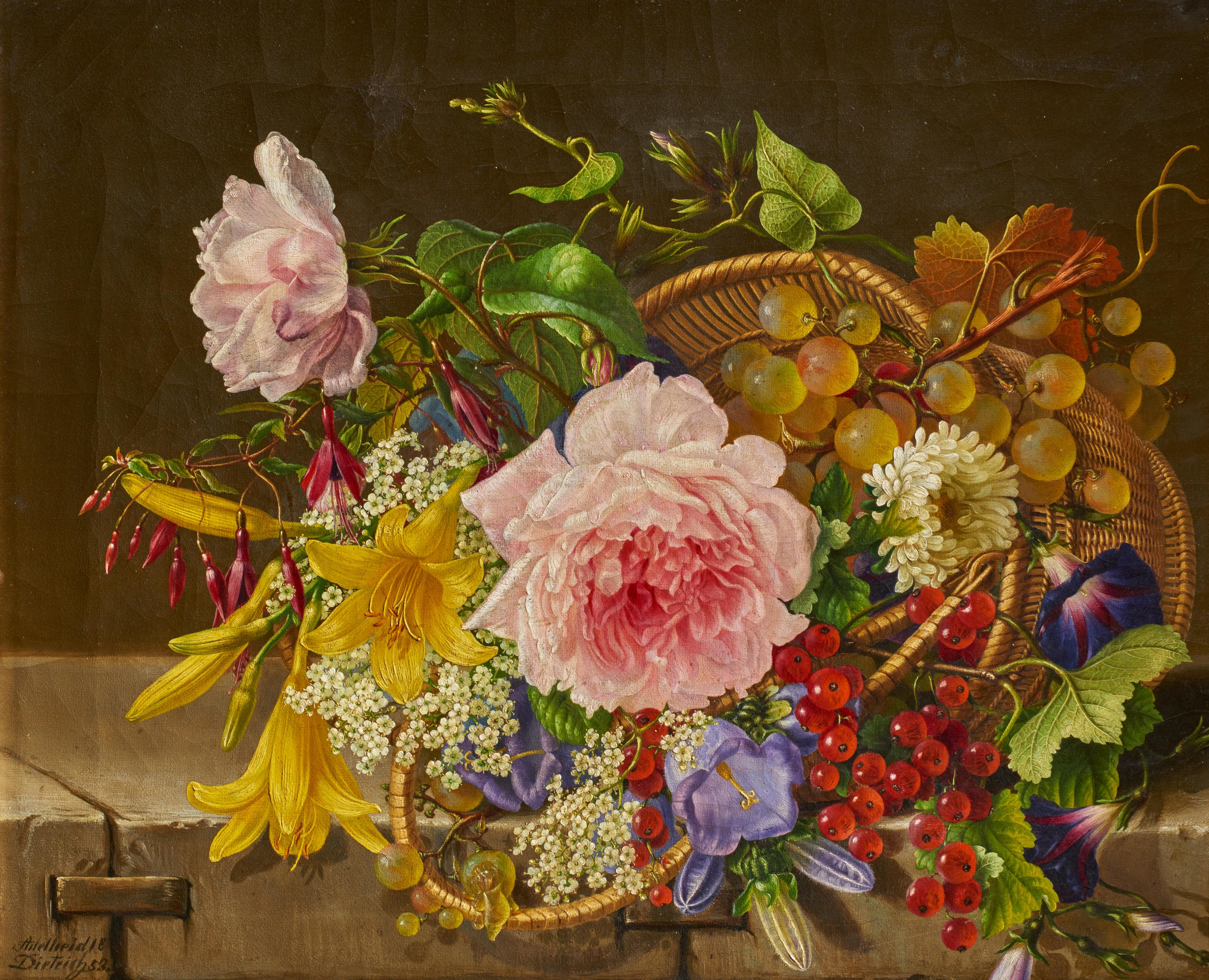 Adelheid Dietrich - Korb mit Blumen und Beeren, 76540-1, Van Ham Kunstauktionen