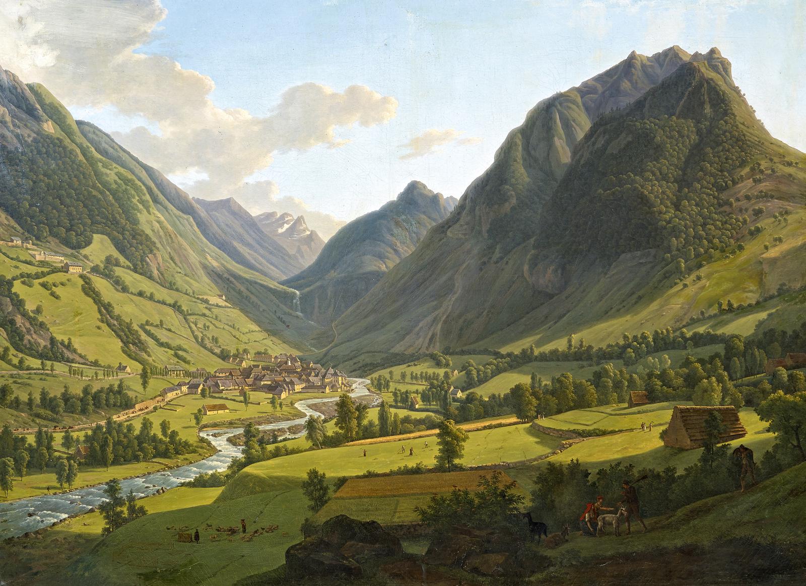 Alexandre LR Millin Duperreux - Blick auf das Thermalbad Cauterets in den Pyrenaeen, 58153-4, Van Ham Kunstauktionen