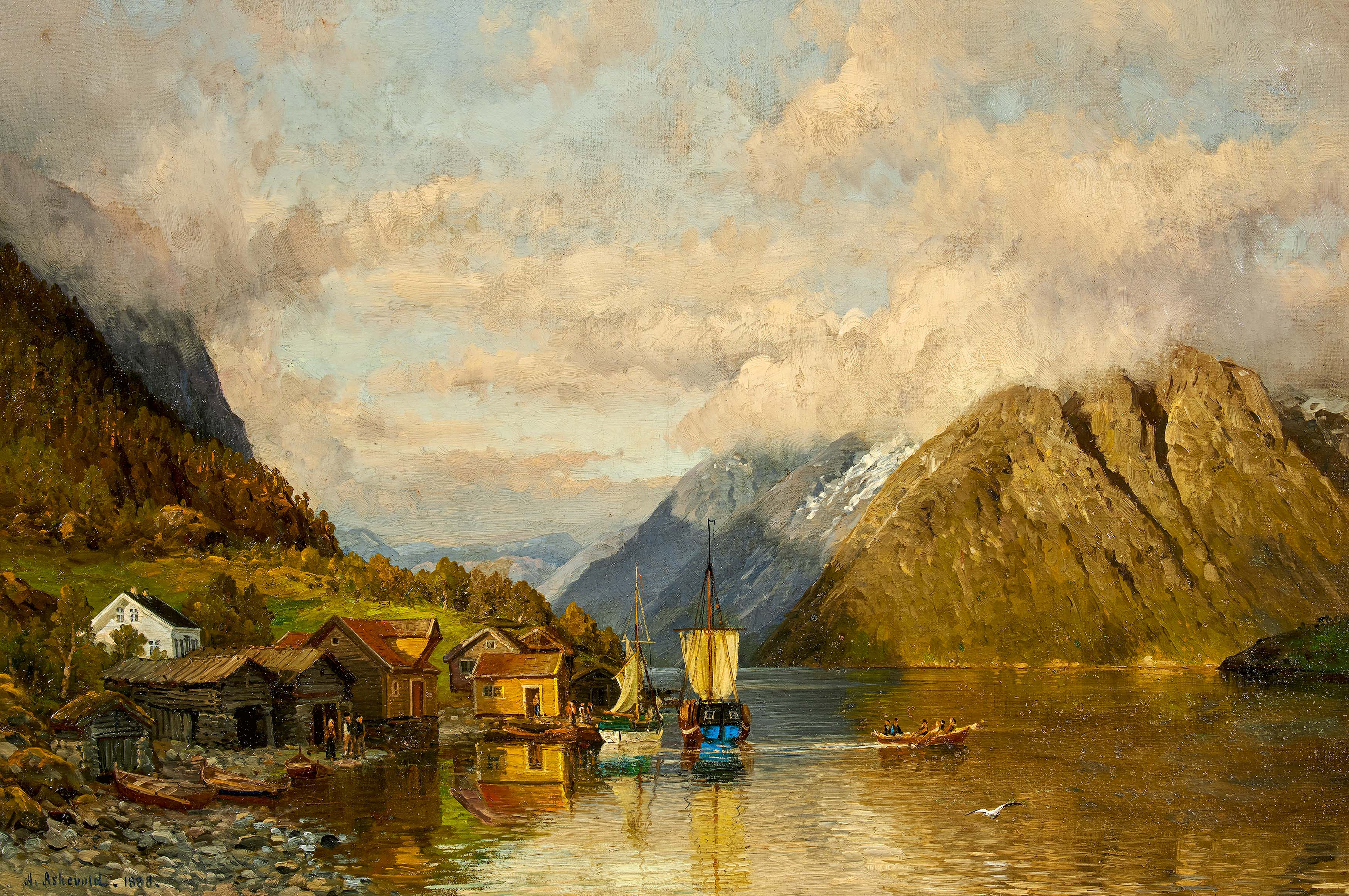 Anders Monsen Askevold - Morgenstimmung im Fjord, 76707-1, Van Ham Kunstauktionen