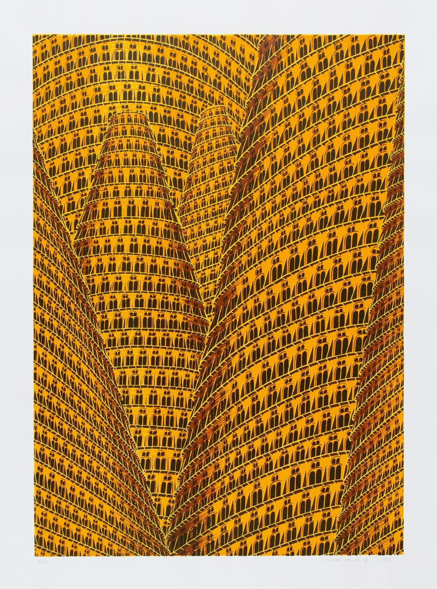 Annette von der Bey - Turmbau zu Babel I 1 Blatt aus einer Serie von 3 Arbeiten, 56801-4244, Van Ham Kunstauktionen
