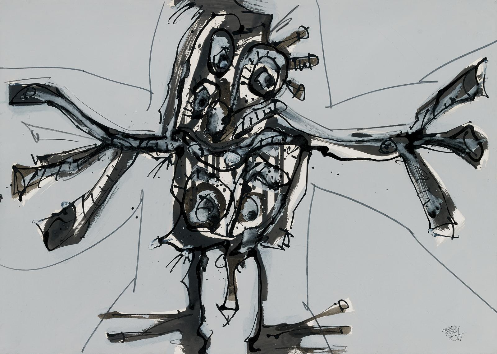 Antonio Saura - Crucifixion, 58371-1, Van Ham Kunstauktionen