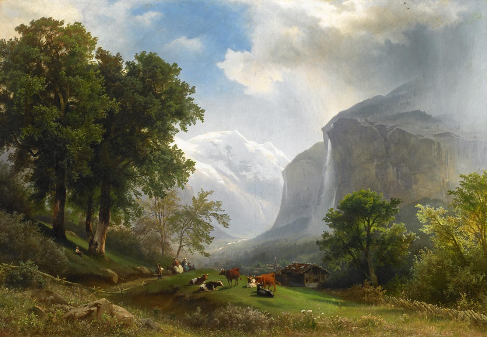 August Kessler - Der Staubach im Lautherbrunnental im Berner Oberland, 54888-2, Van Ham Kunstauktionen