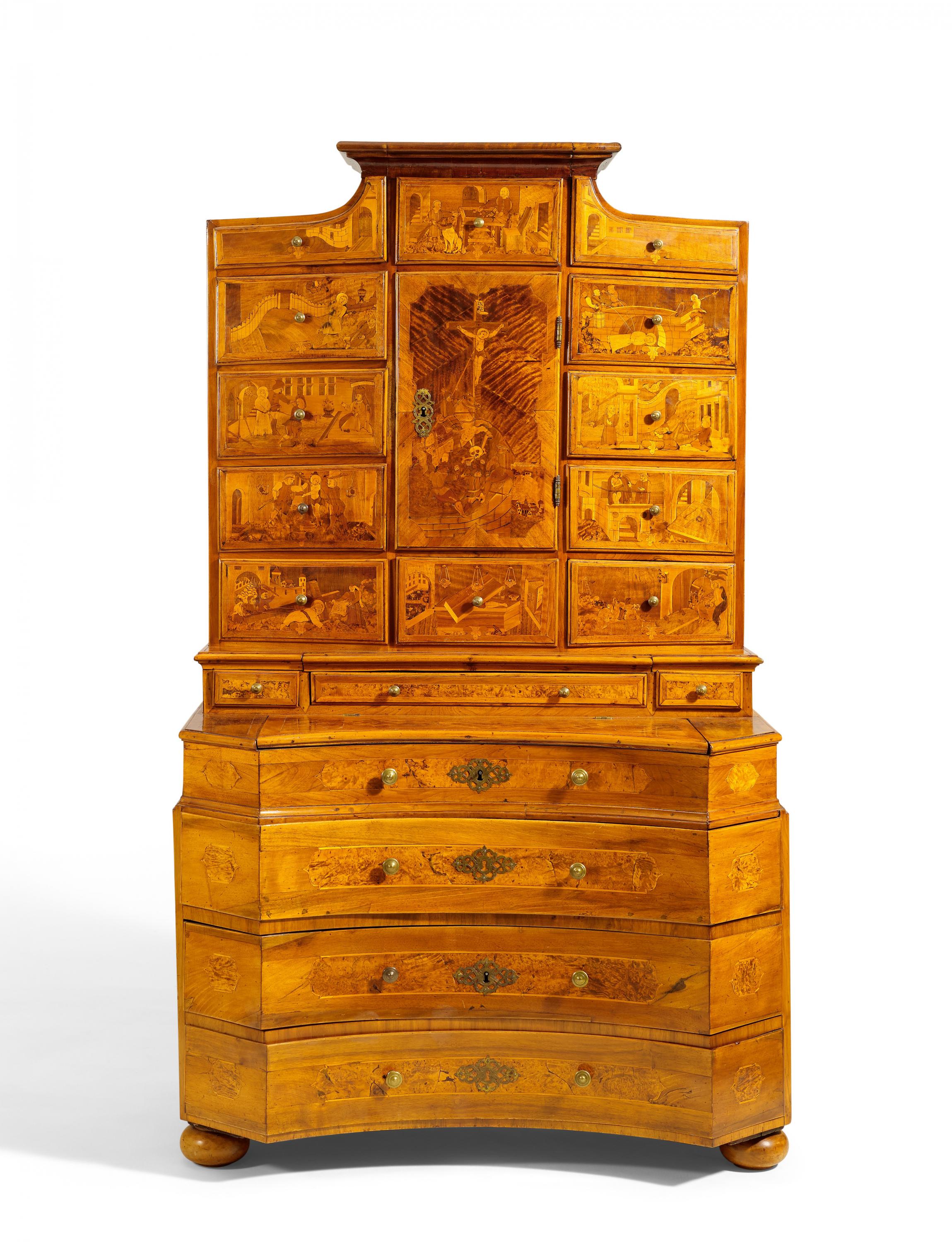 Baden - Seltenes Aufsatzmoebel mit reichen Intarsien, 81435-3, Van Ham Kunstauktionen