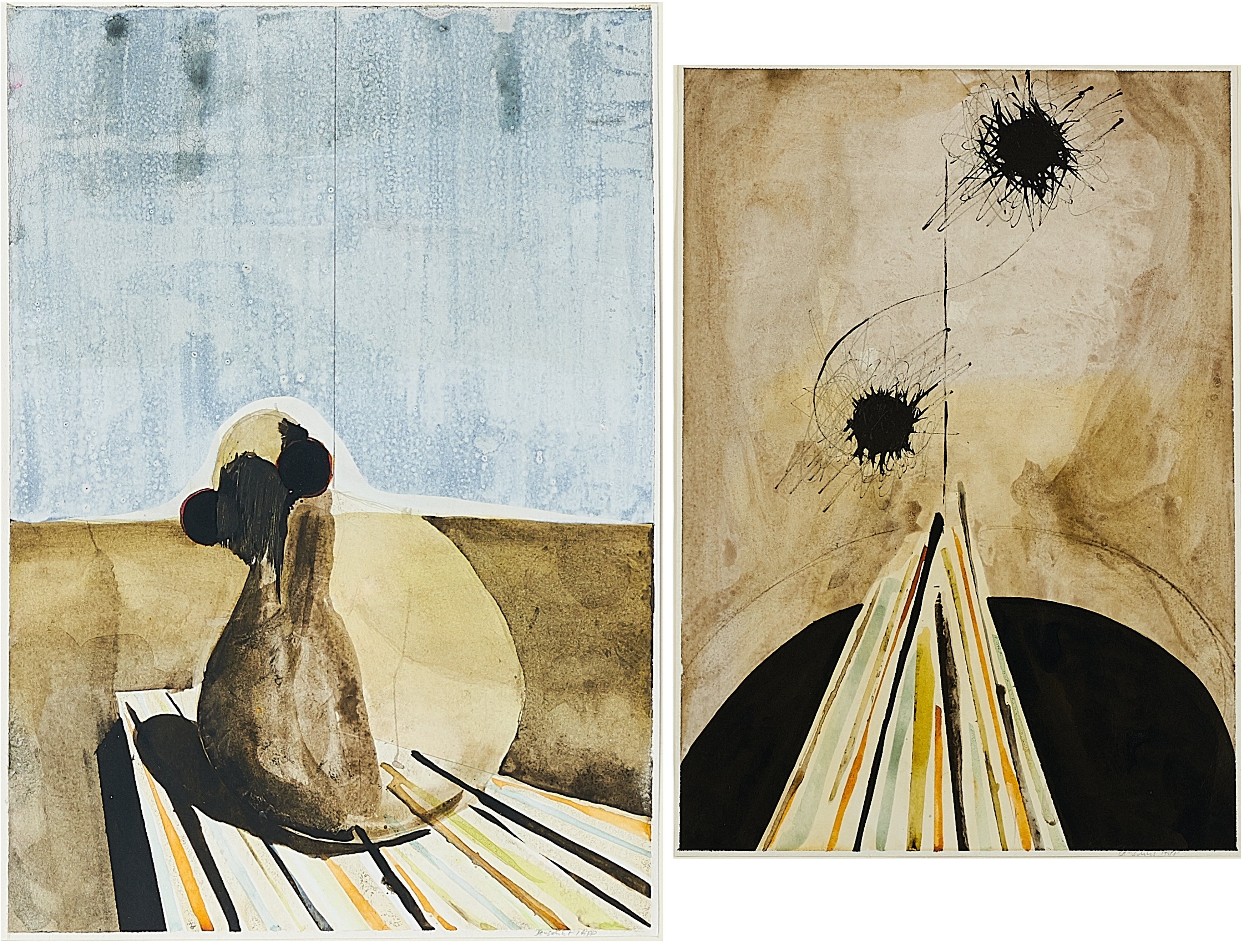 Benedikt Hipp - Gekritztes Geschiebe und Stab auf Land ab, 300001-1787, Van Ham Kunstauktionen