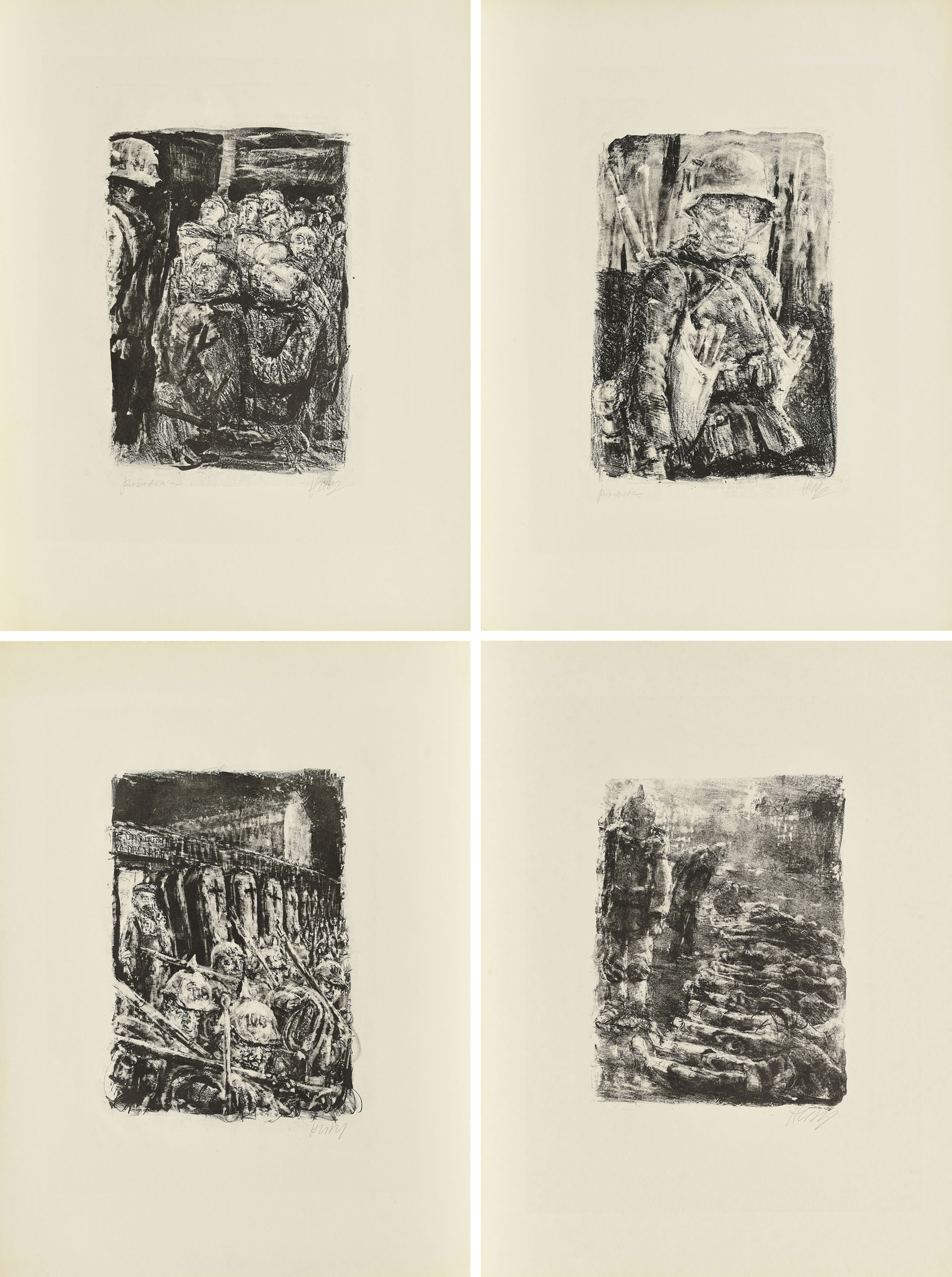 Bernhard Heisig - Konvolut von 5 Lithografien Aus Krieg, 63238-2, Van Ham Kunstauktionen