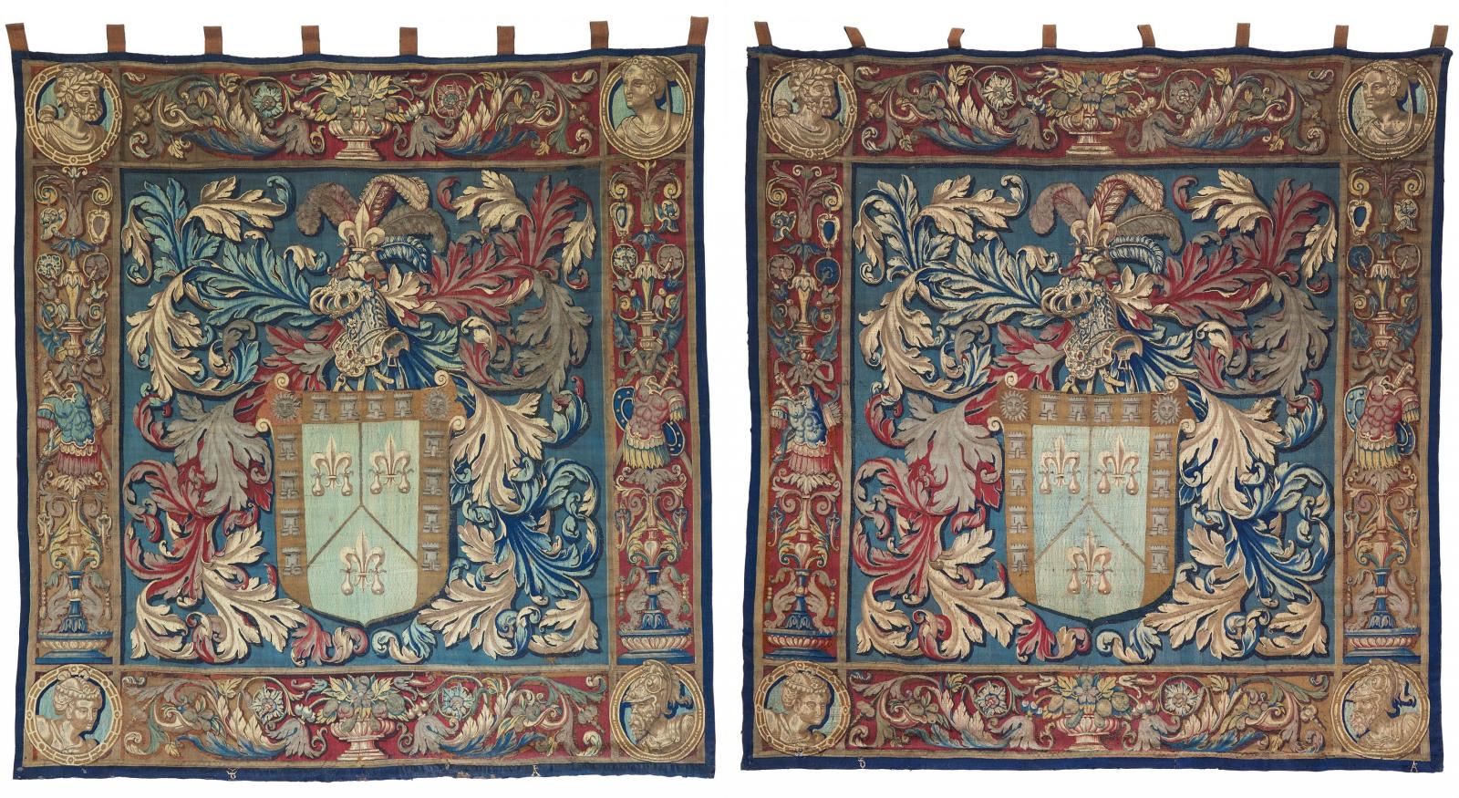 Bruegge - Bedeutendes Paar Renaissance Tapisserien mit dem Wappen der Familie De Nagera, 59229-5, Van Ham Kunstauktionen