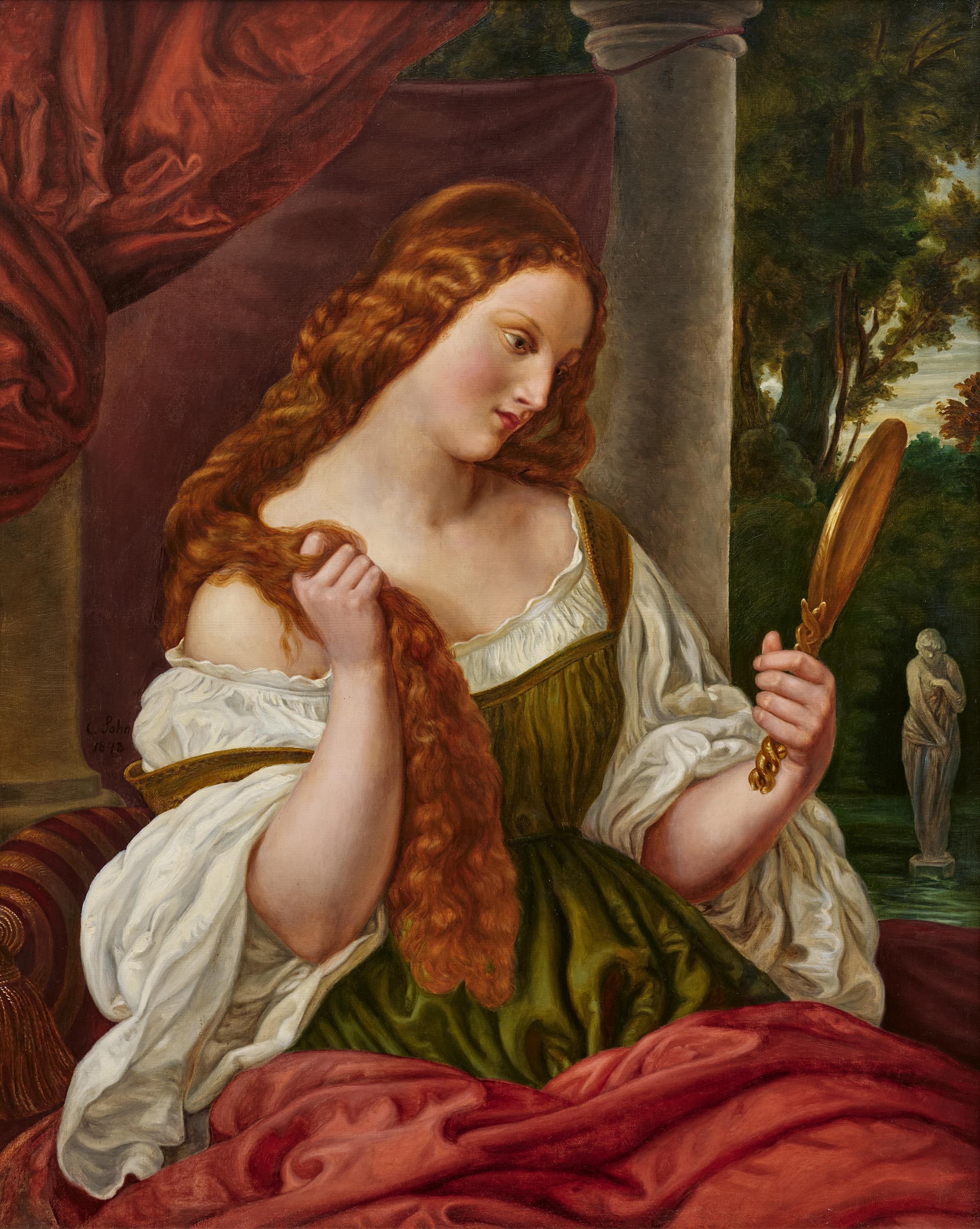 Carl Ferdinand Sohn - Dame mit Spiegel, 81998-1, Van Ham Kunstauktionen