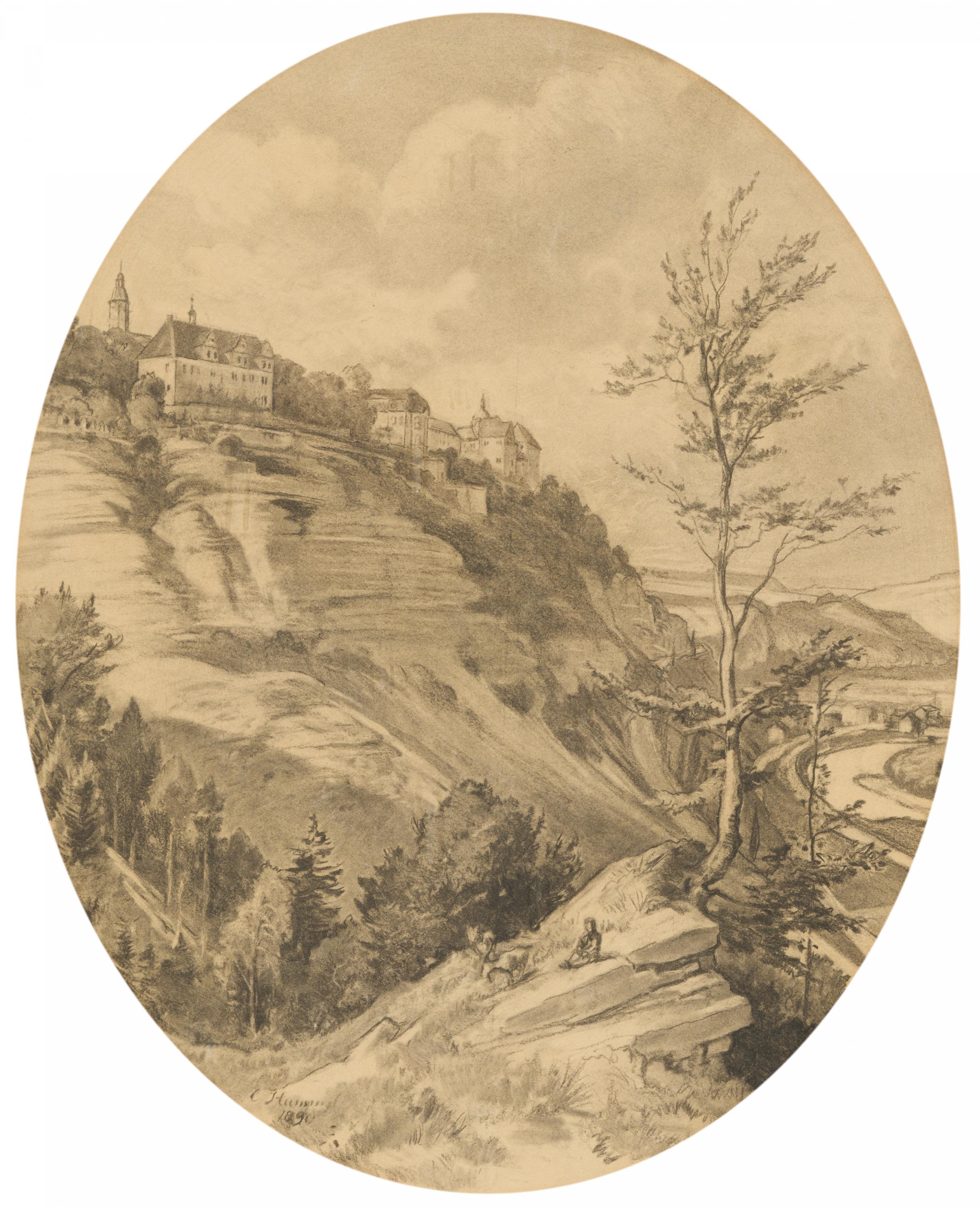 Carl Maria Nicolaus Hummel - Saechsische Landschaft an der Elbe, 76118-21, Van Ham Kunstauktionen