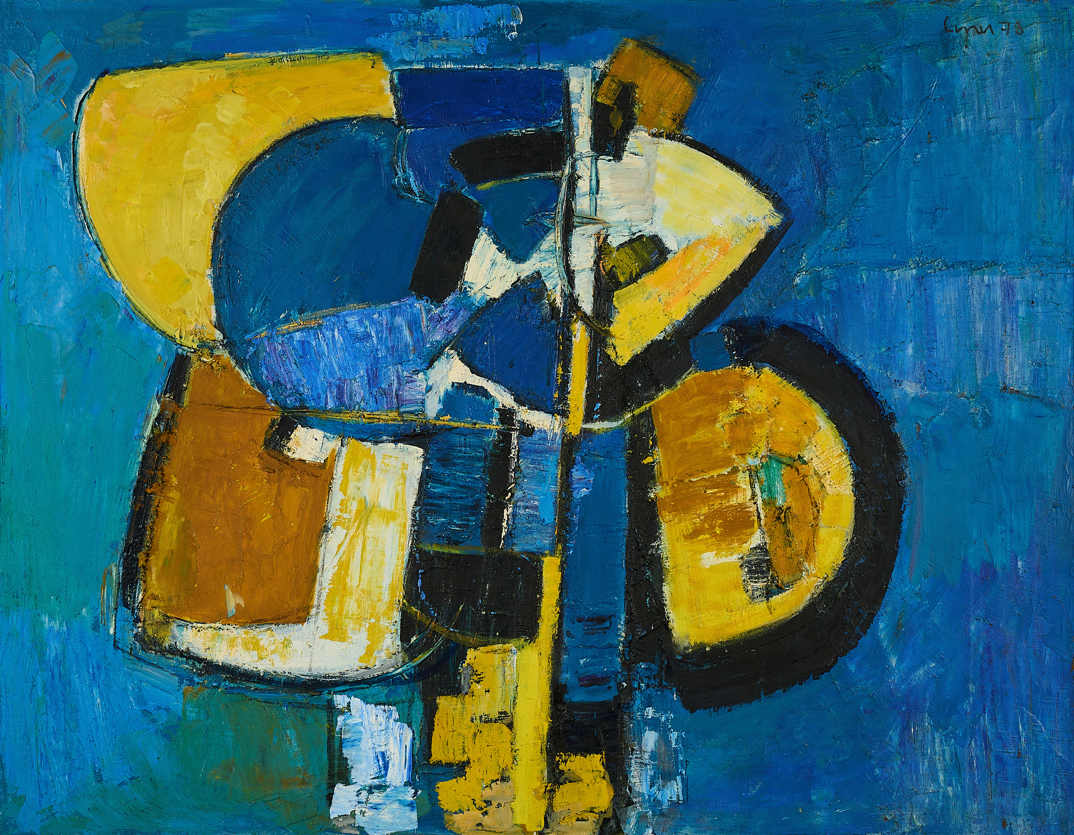 Carl Walter Liner - Composition blaugelb, 80374-322, Van Ham Kunstauktionen