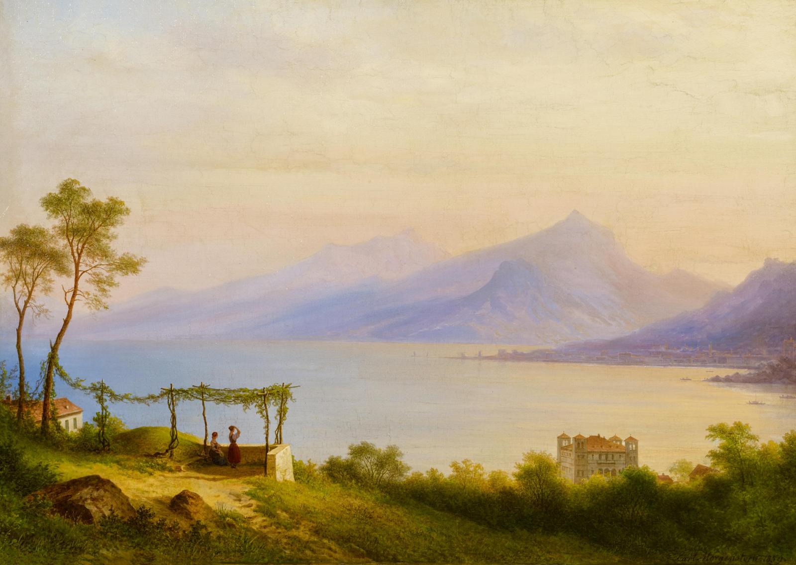 Carl Morgenstern - Nachmittag am Comer See mit Blick auf Bellagio vom Westufer aus, 64268-1, Van Ham Kunstauktionen