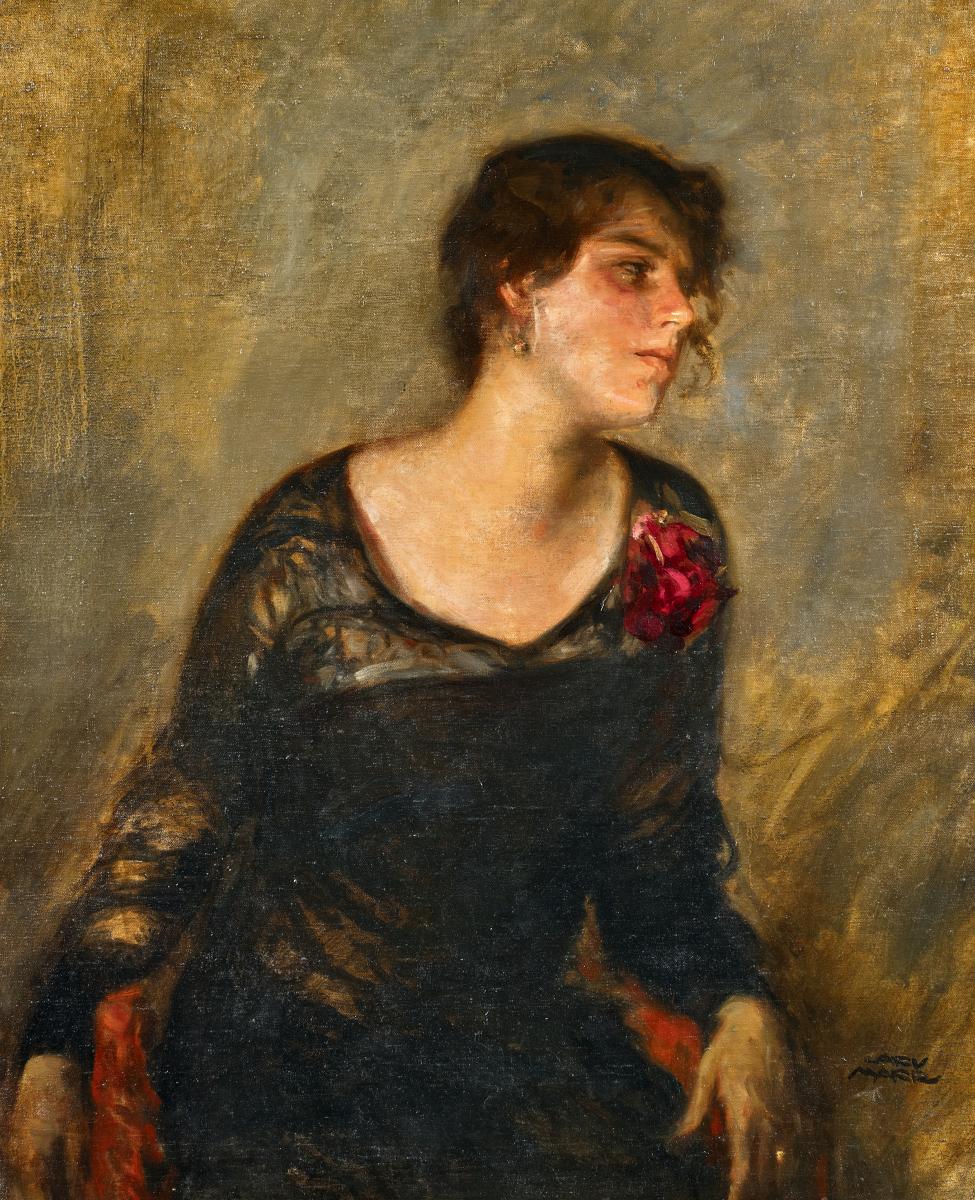 Carl von Marr - Dora Marr sitzend im schwarzen Kleid, 56640-16, Van Ham Kunstauktionen