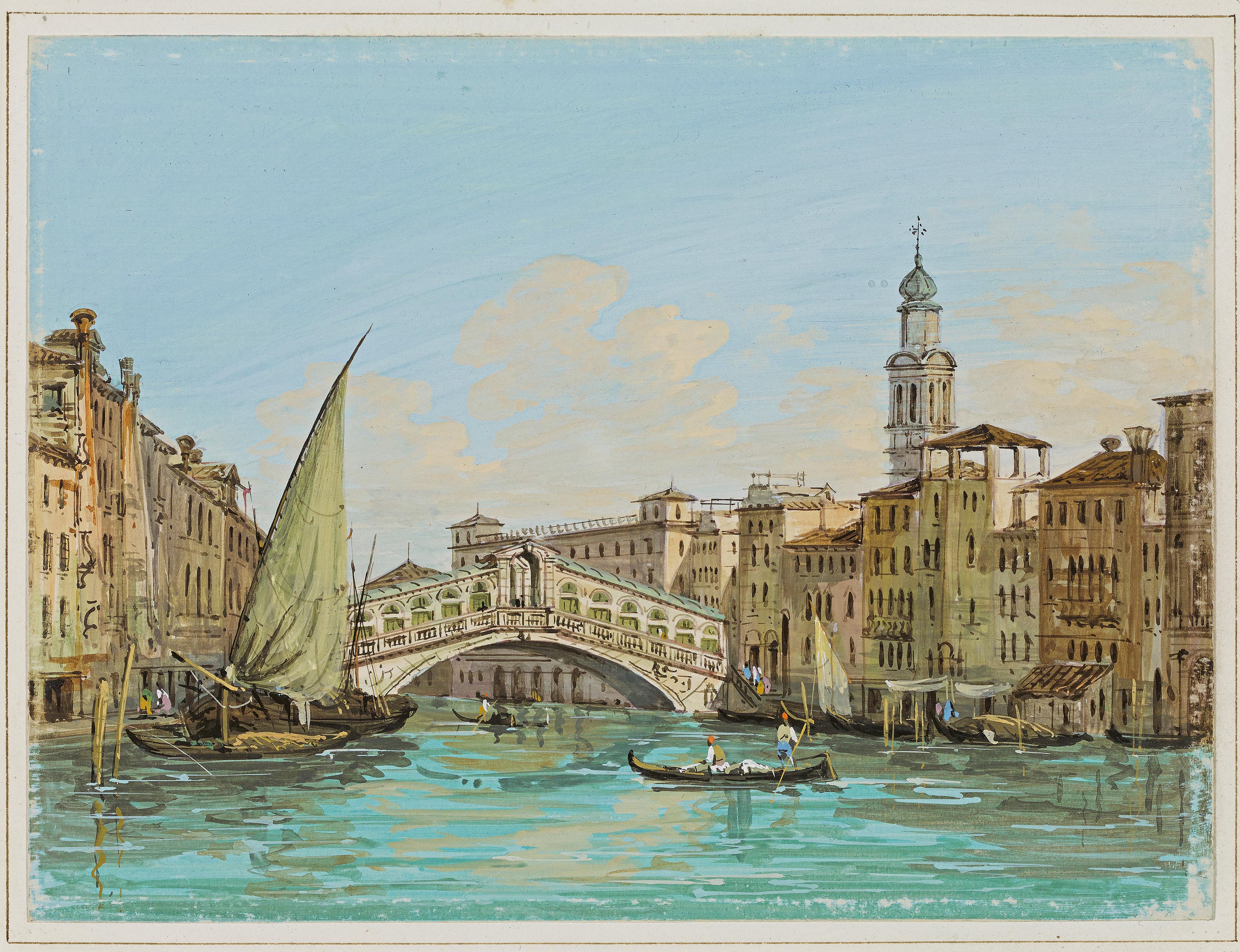 Carlo Grubacs - Blick auf die Rialtobruecke in Venedig, 69910-1, Van Ham Kunstauktionen