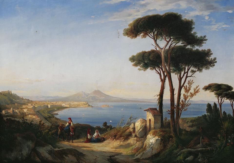 Consalvo Carelli - Blick auf die Bucht von Neapel mit dem Vesuv, 28908-1, Van Ham Kunstauktionen