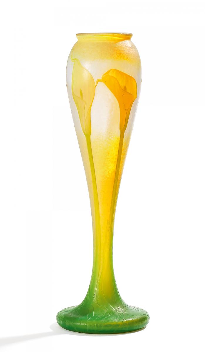 Daum Freres - Grosse balusterfoermige Vase mit Calla-Blueten, 59651-2, Van Ham Kunstauktionen