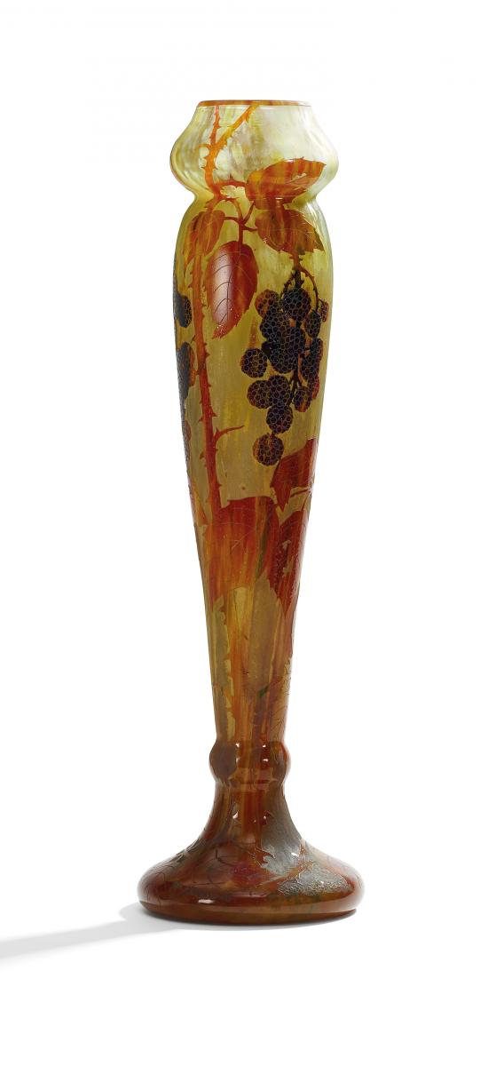 Daum Freres - Grosse keulenfoermige Vase mit Brombeerzweigen, 65264-6, Van Ham Kunstauktionen