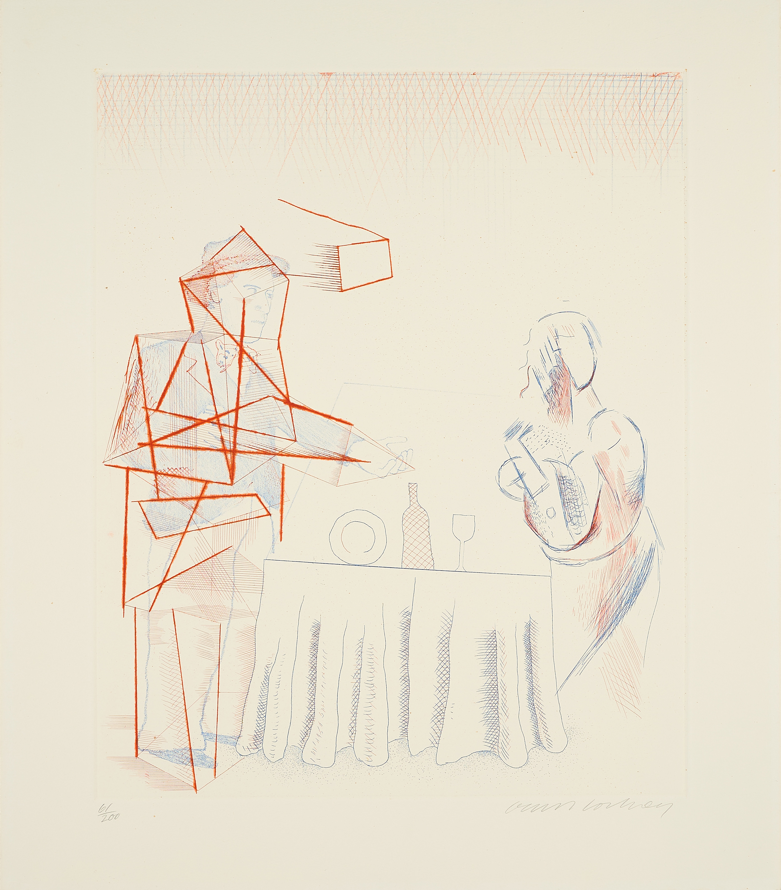 David Hockney - Figures with Still Life Aus The Blue Guitar, 77002-2, Van Ham Kunstauktionen