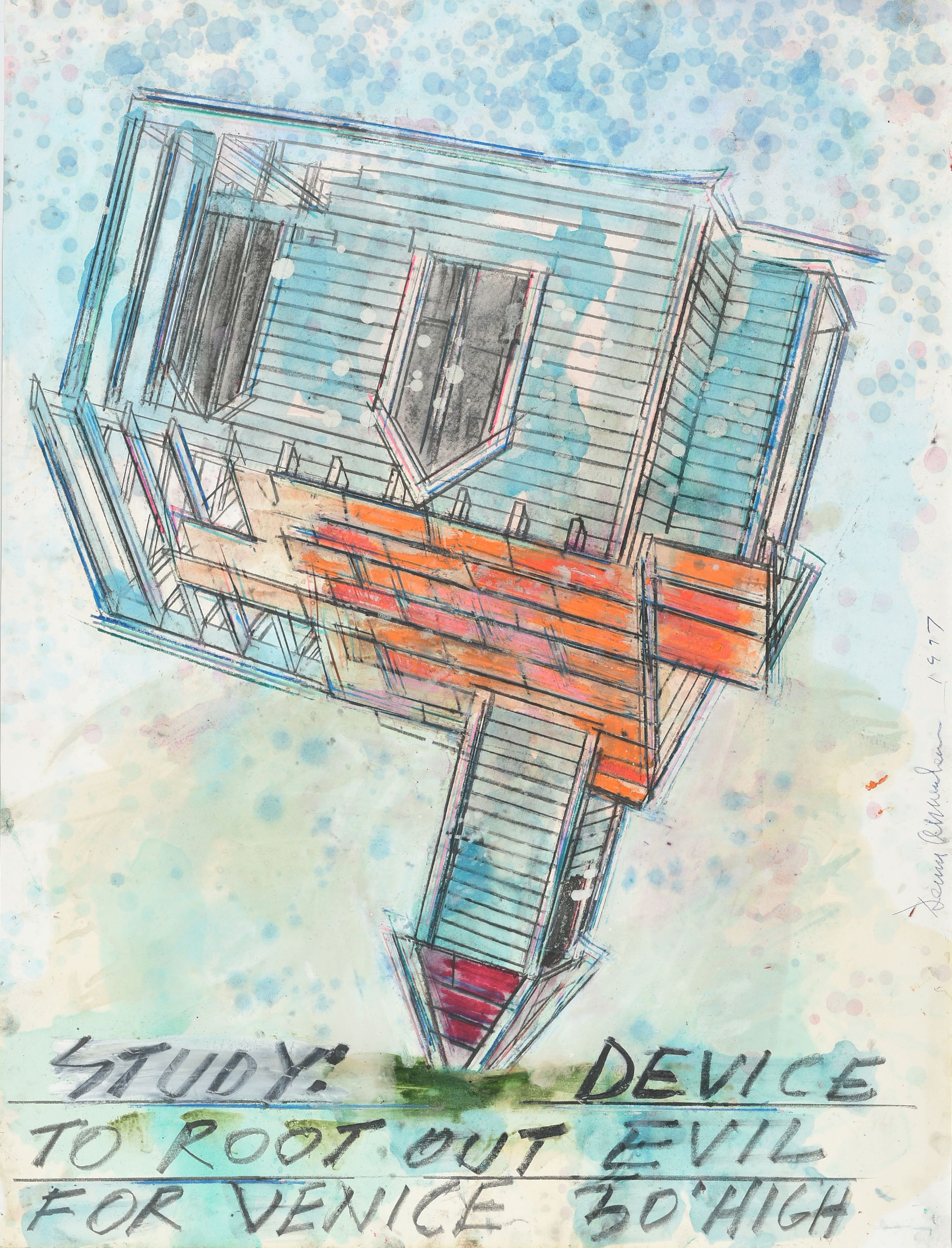 Dennis Oppenheim - Study for Device to Root out Evil Project for Venice, 70001-421, Van Ham Kunstauktionen