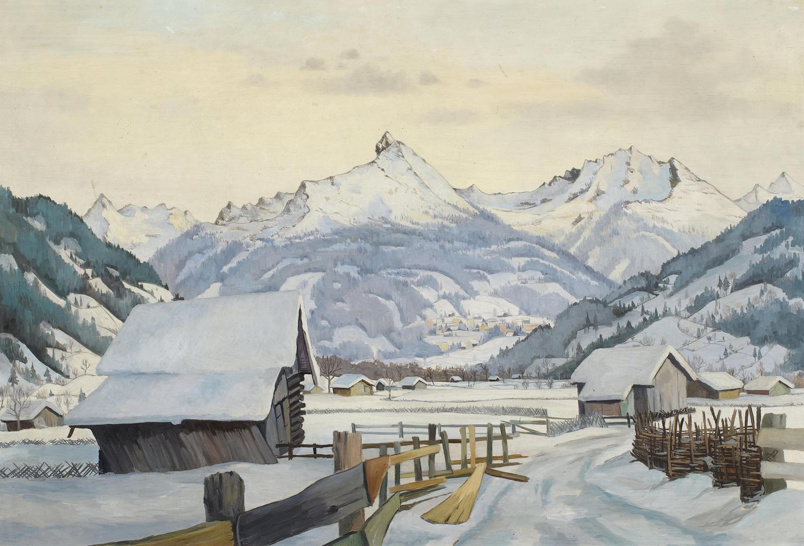 Eberhard Viegener - Gasteiner Tal im Winter, 55668-2, Van Ham Kunstauktionen