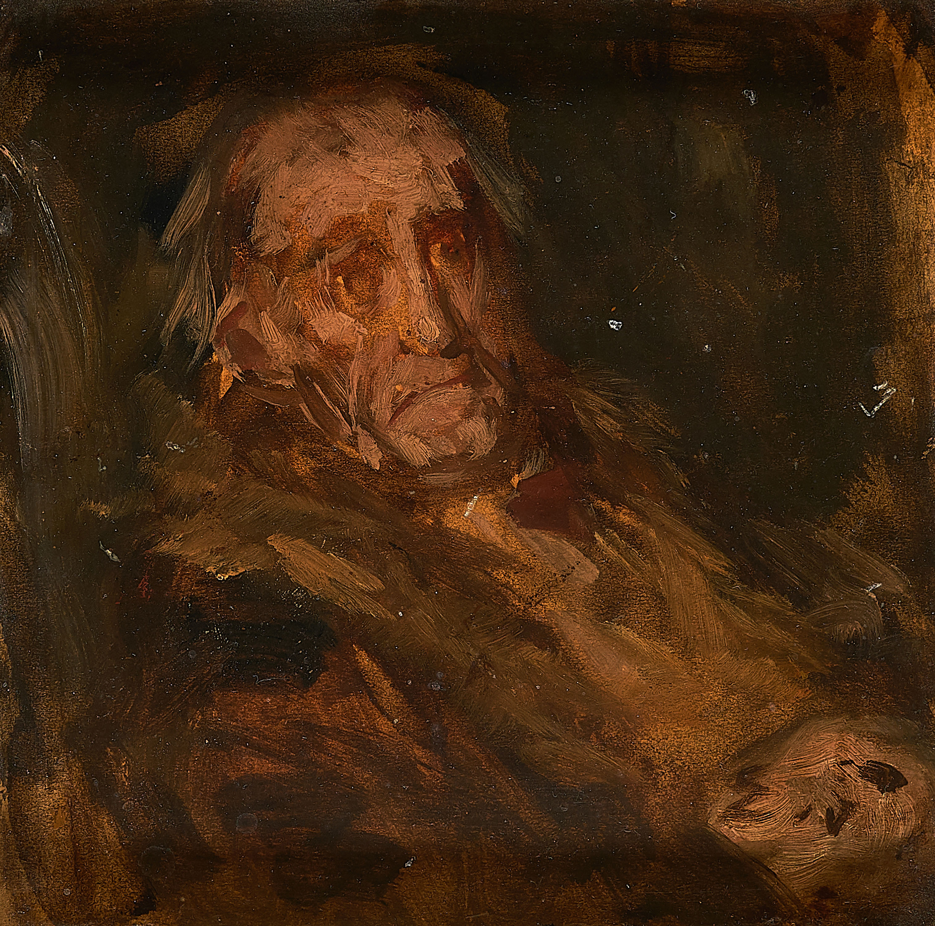 Eduard von Gebhardt - Studie eines alten Mannes im Lehnstuhl Goethestudie, 300007-2, Van Ham Kunstauktionen