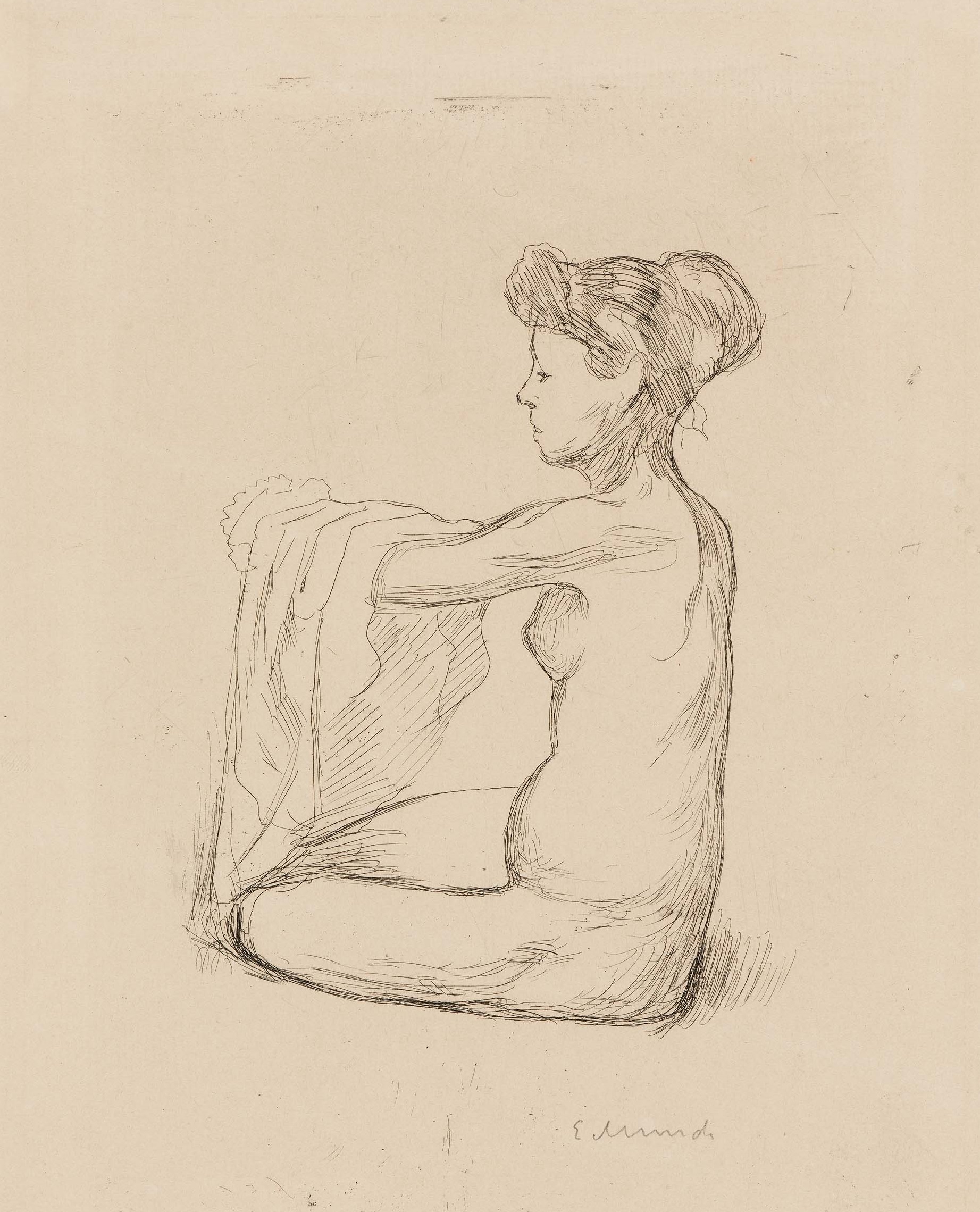 Edvard Munch - Woman Putting on her Nightgown, 77240-10, Van Ham Kunstauktionen