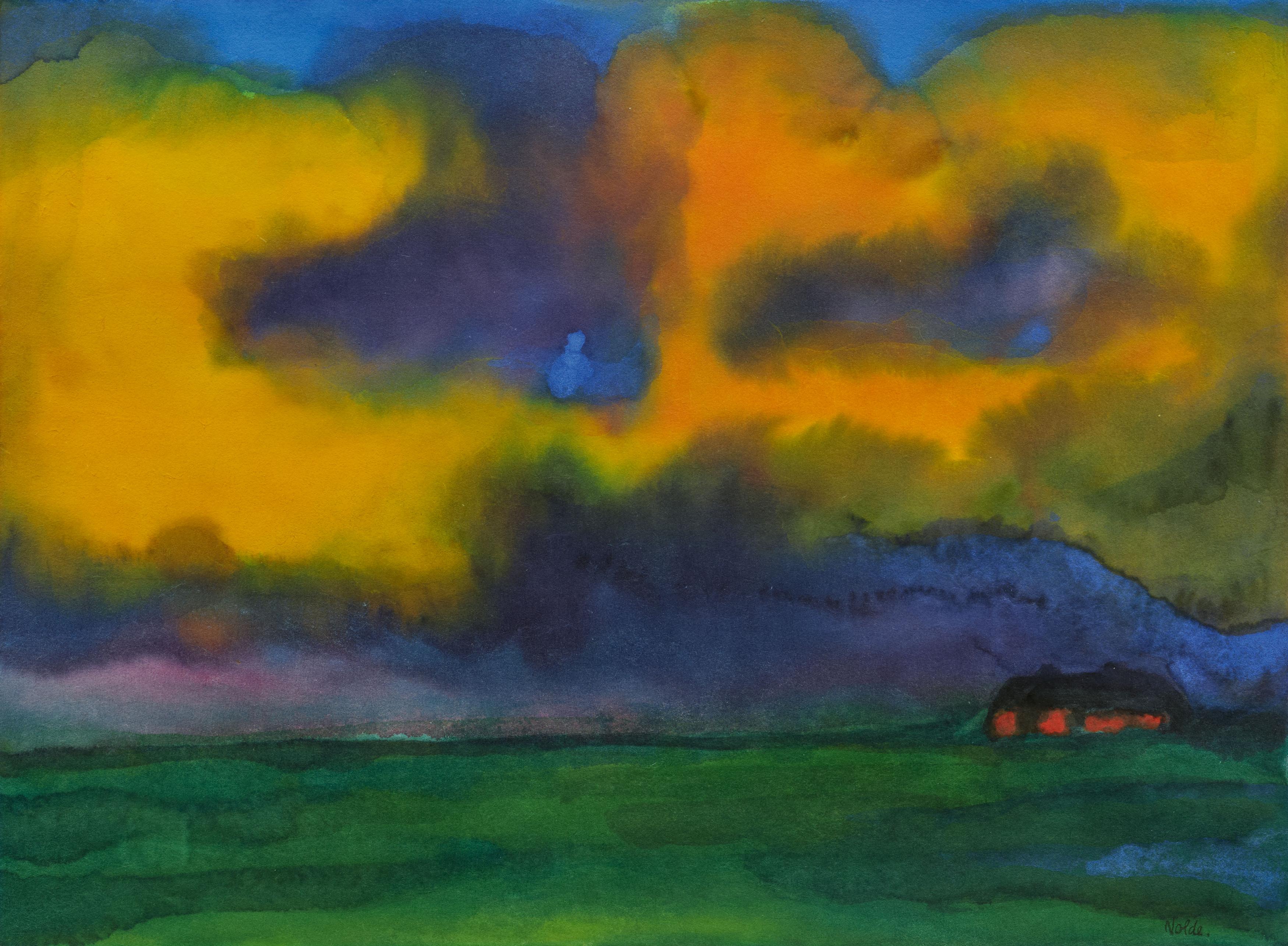 Emil Nolde - Marschlandschaft mit Bauernhof und Abendhimmel, 82155-1, Van Ham Kunstauktionen