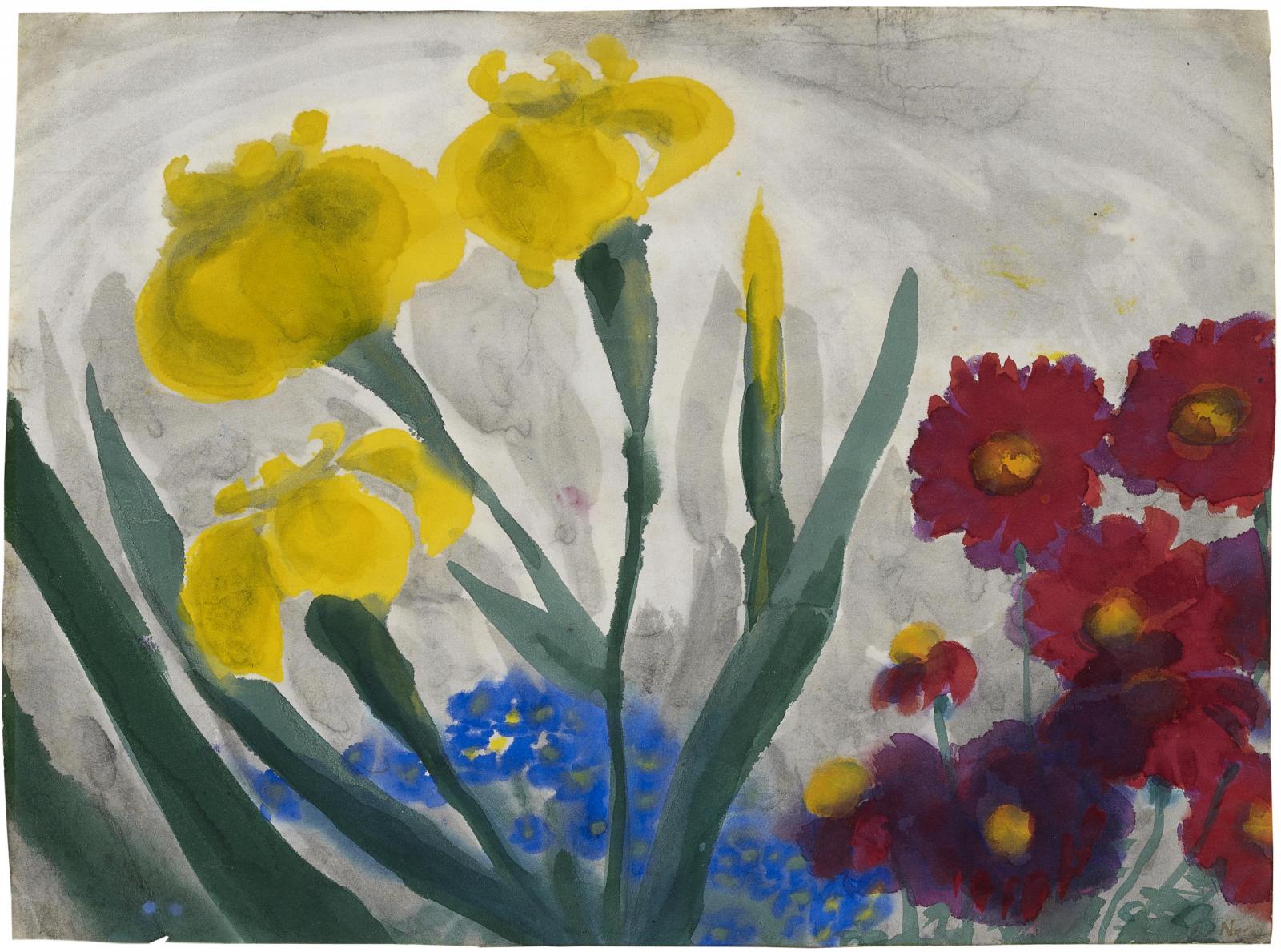 Emil Nolde - Gelbe Iris und Astern, 58568-1, Van Ham Kunstauktionen