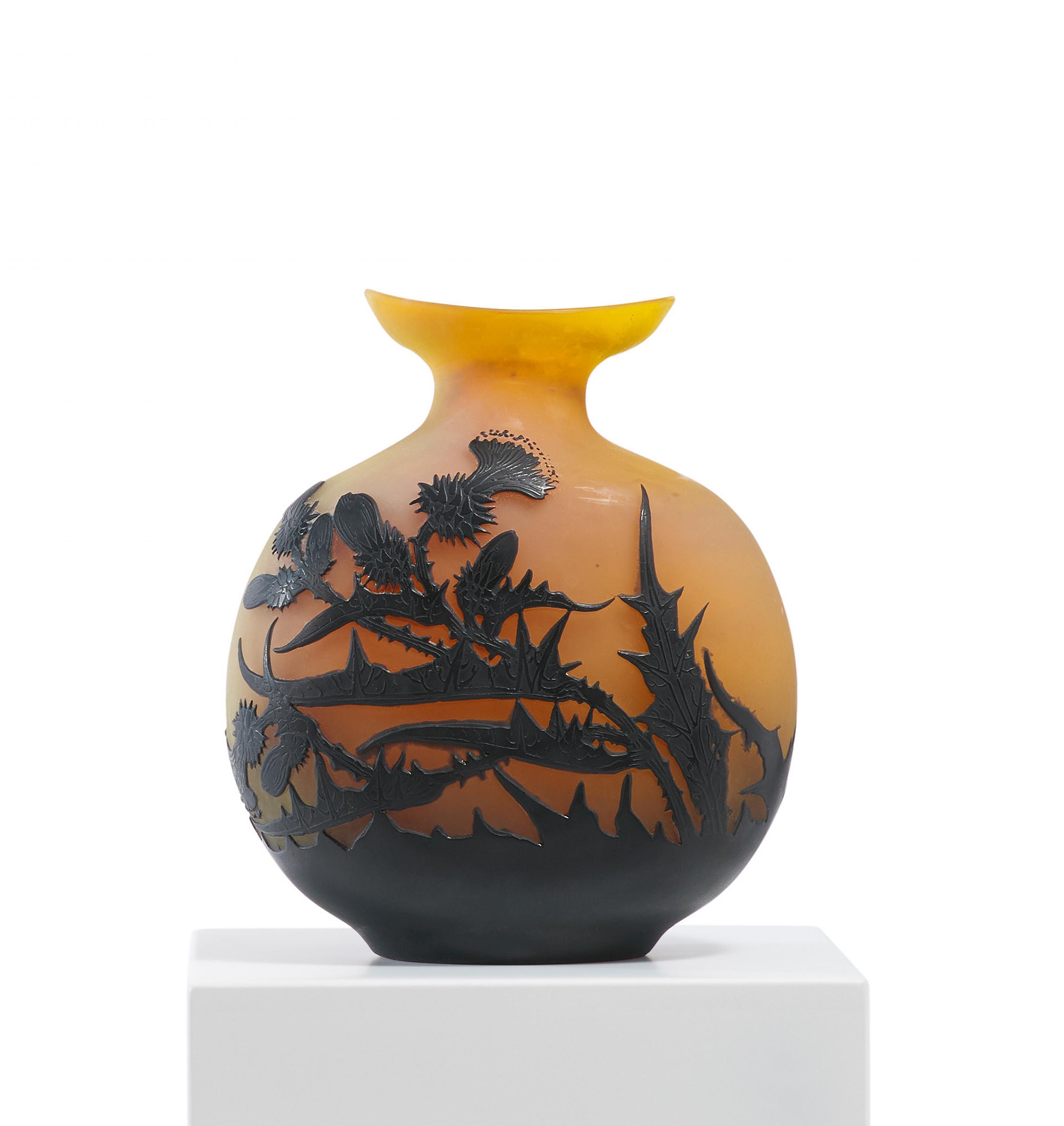 Emile Galle - Vase Chardons, 81684-21, Van Ham Kunstauktionen