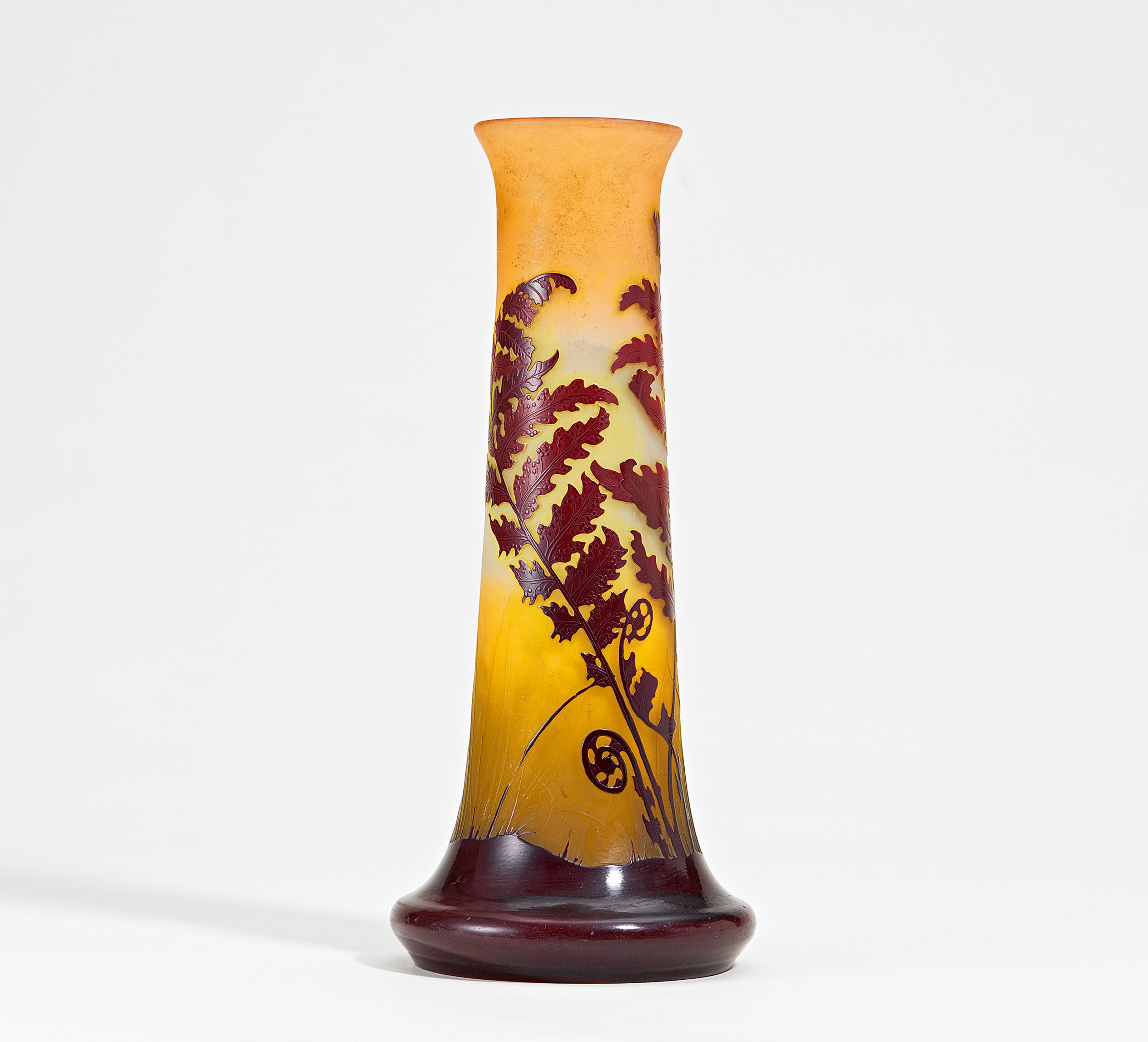 Emile Galle - Vase mit Farndekor, 70216-34, Van Ham Kunstauktionen