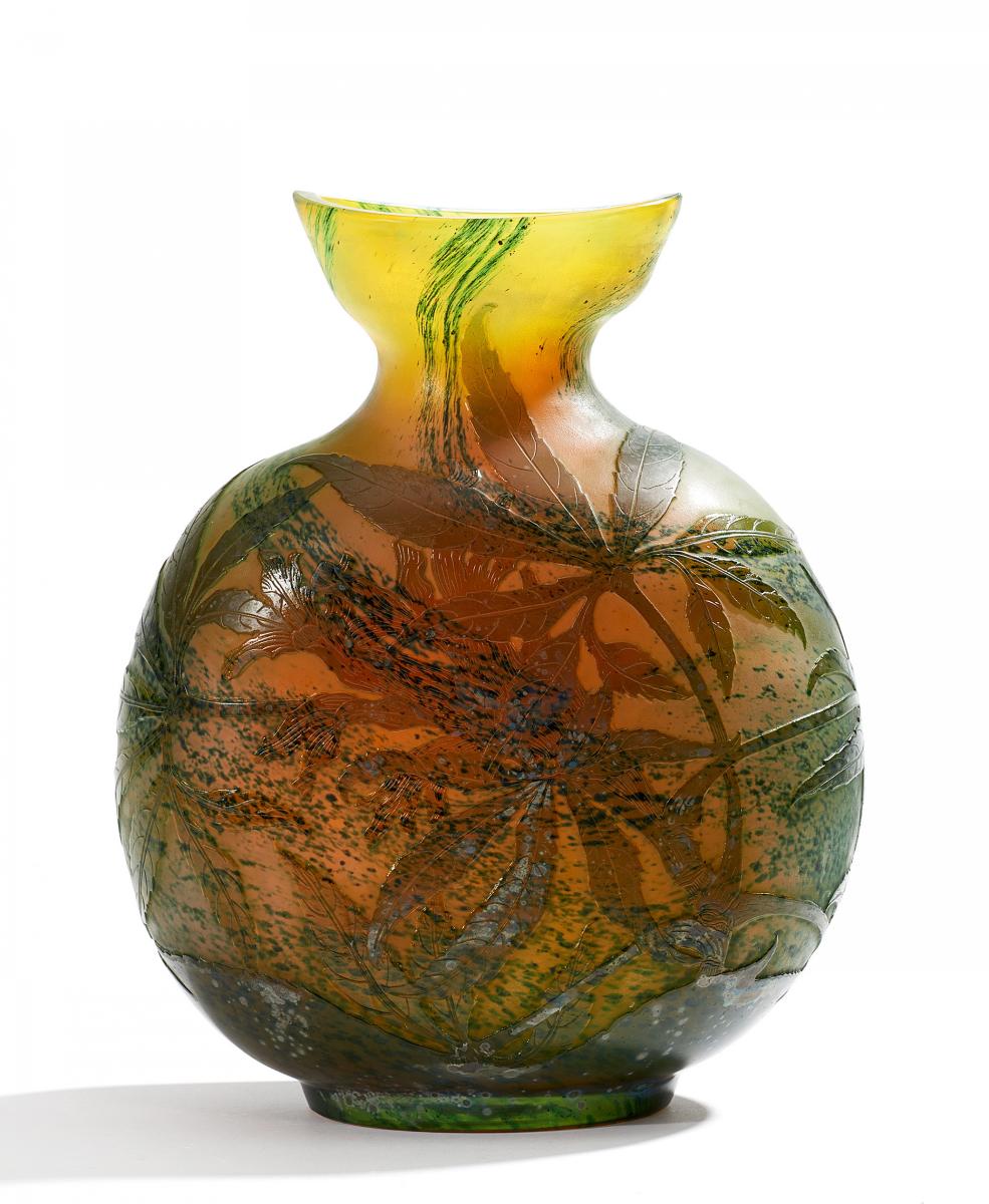 Emile Galle - Vase mit Kastanienzweigen, 62040-34, Van Ham Kunstauktionen