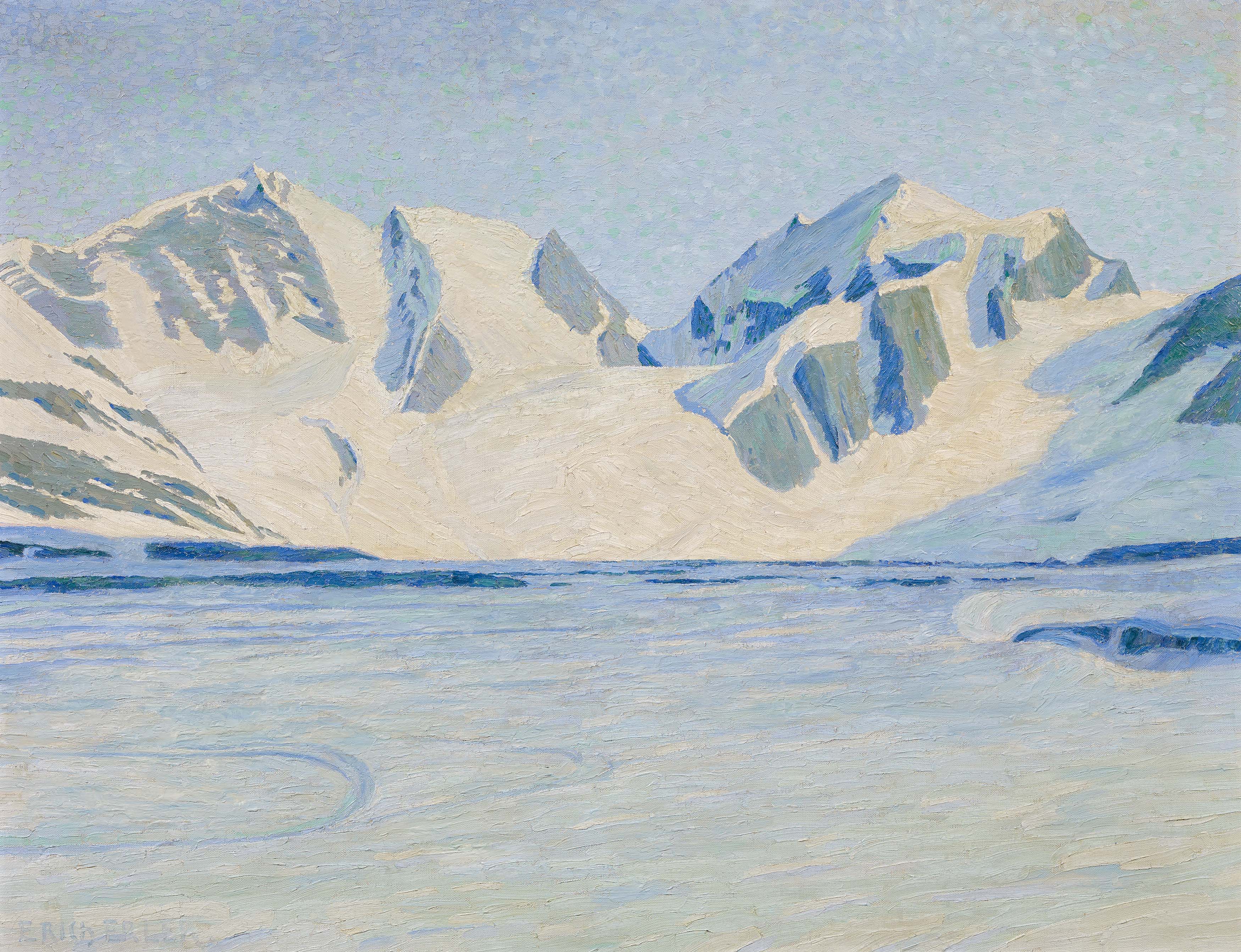 Erich Erler - Sonniger Wintertag auf einem Alpengletscher, 70230-1, Van Ham Kunstauktionen