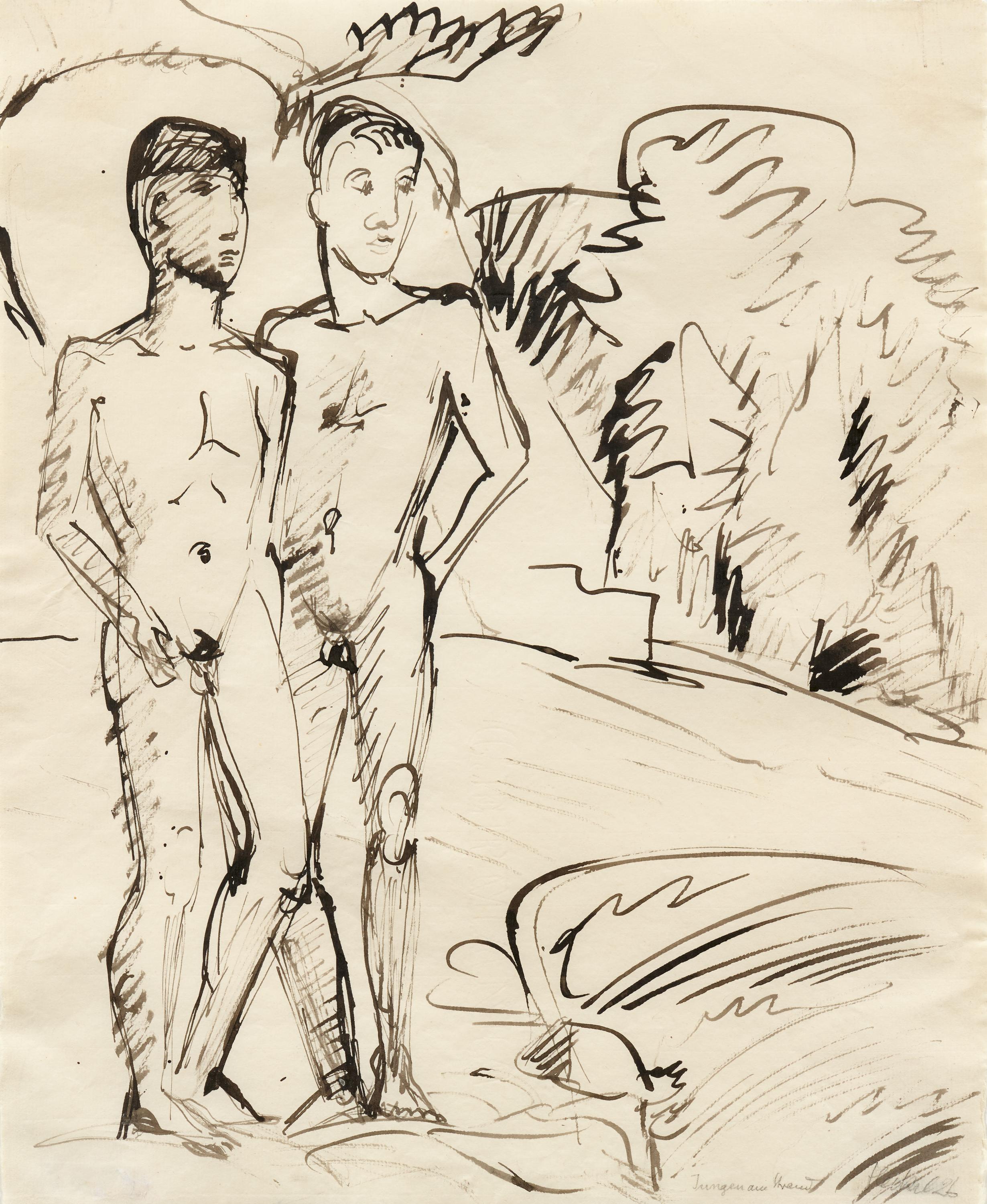 Erich Heckel - Jungen am Strand, 81753-1, Van Ham Kunstauktionen