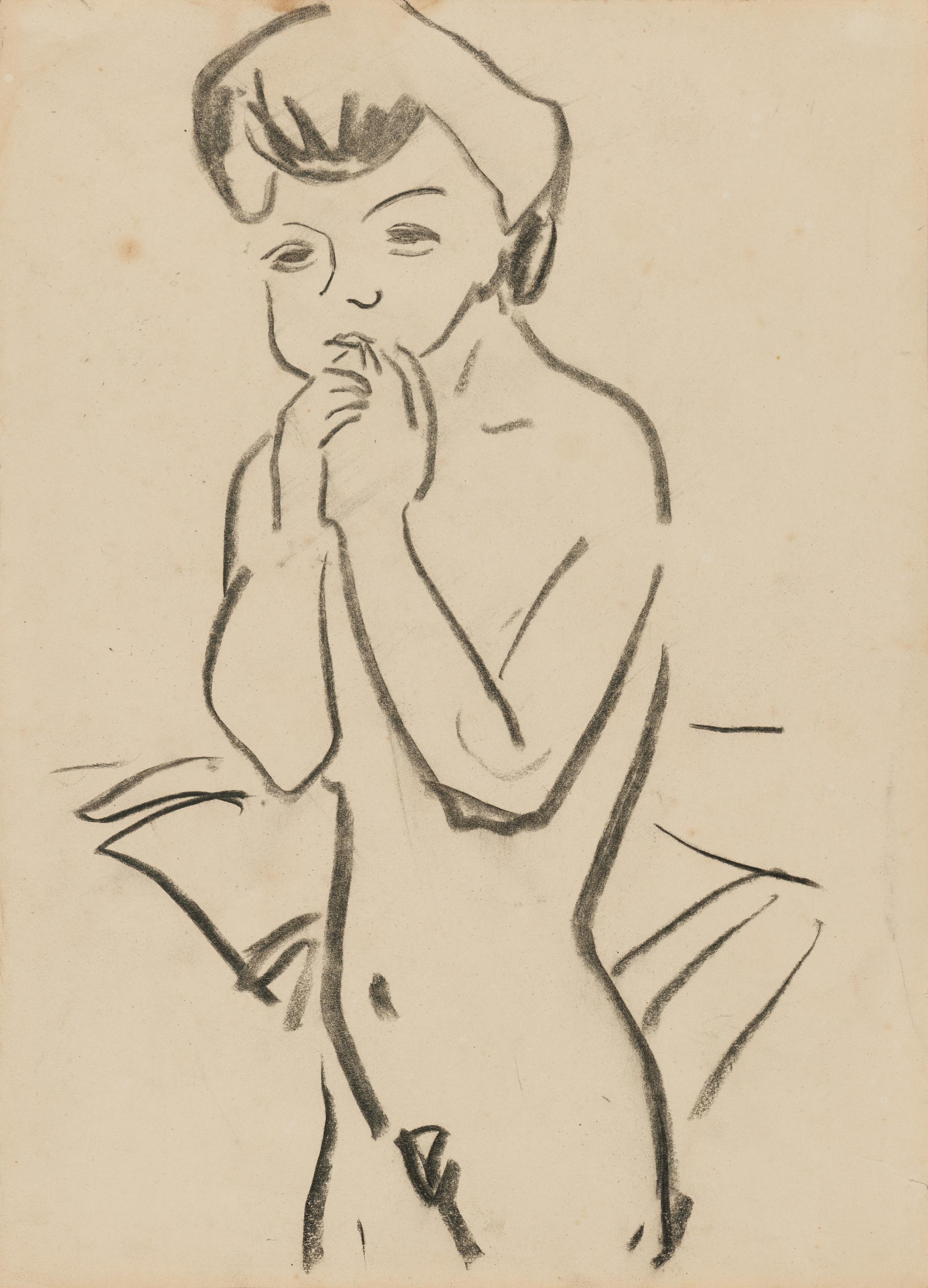 Ernst Ludwig Kirchner - Stehender weiblicher Akt, 80905-1, Van Ham Kunstauktionen