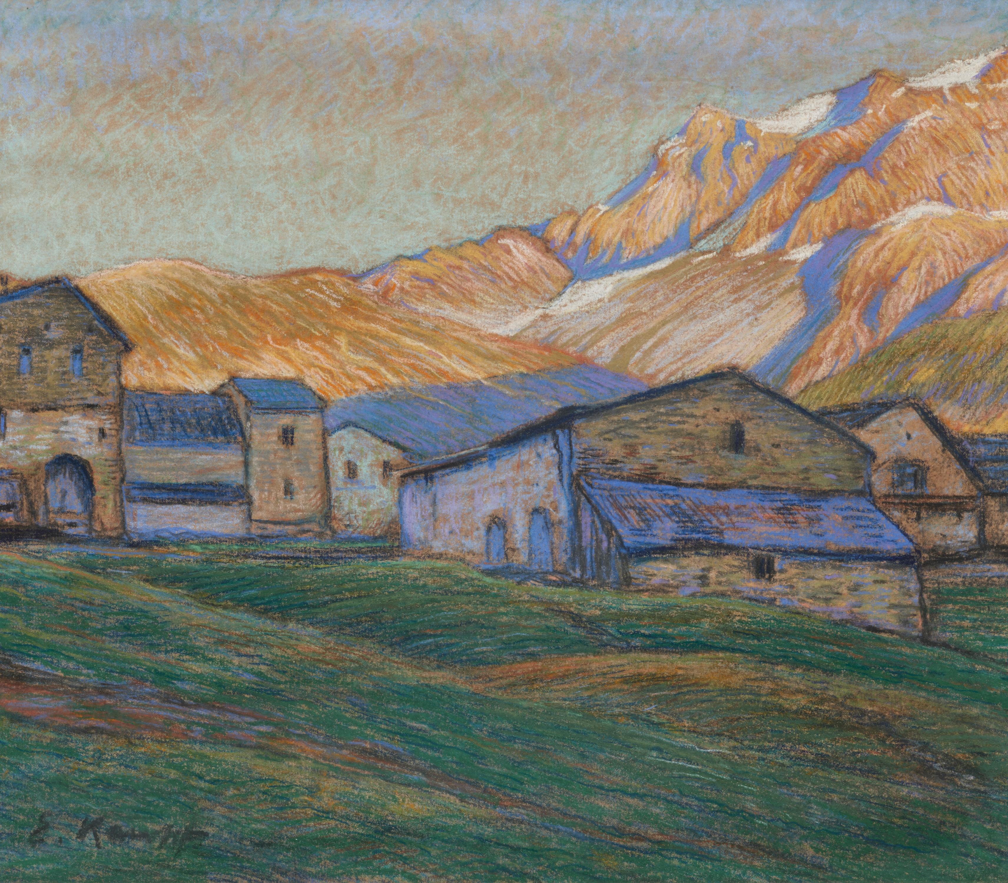 Eugen Kampf - Gebirgsdorf im Engadin, 80374-1210, Van Ham Kunstauktionen