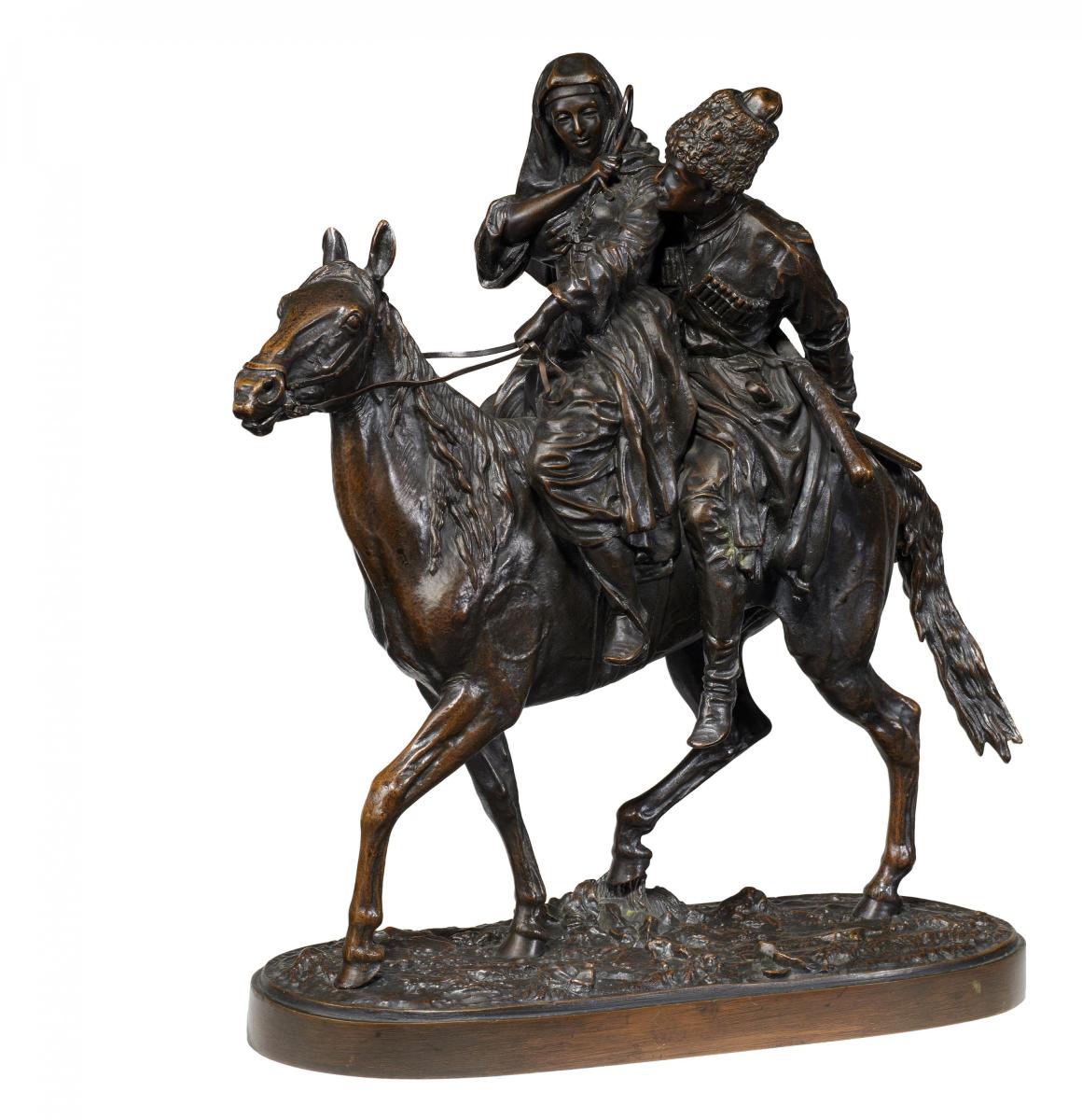 Evgenij Aleksandrovic Lansere - Kosake mit Maedchen zu Pferde, 65218-2, Van Ham Kunstauktionen