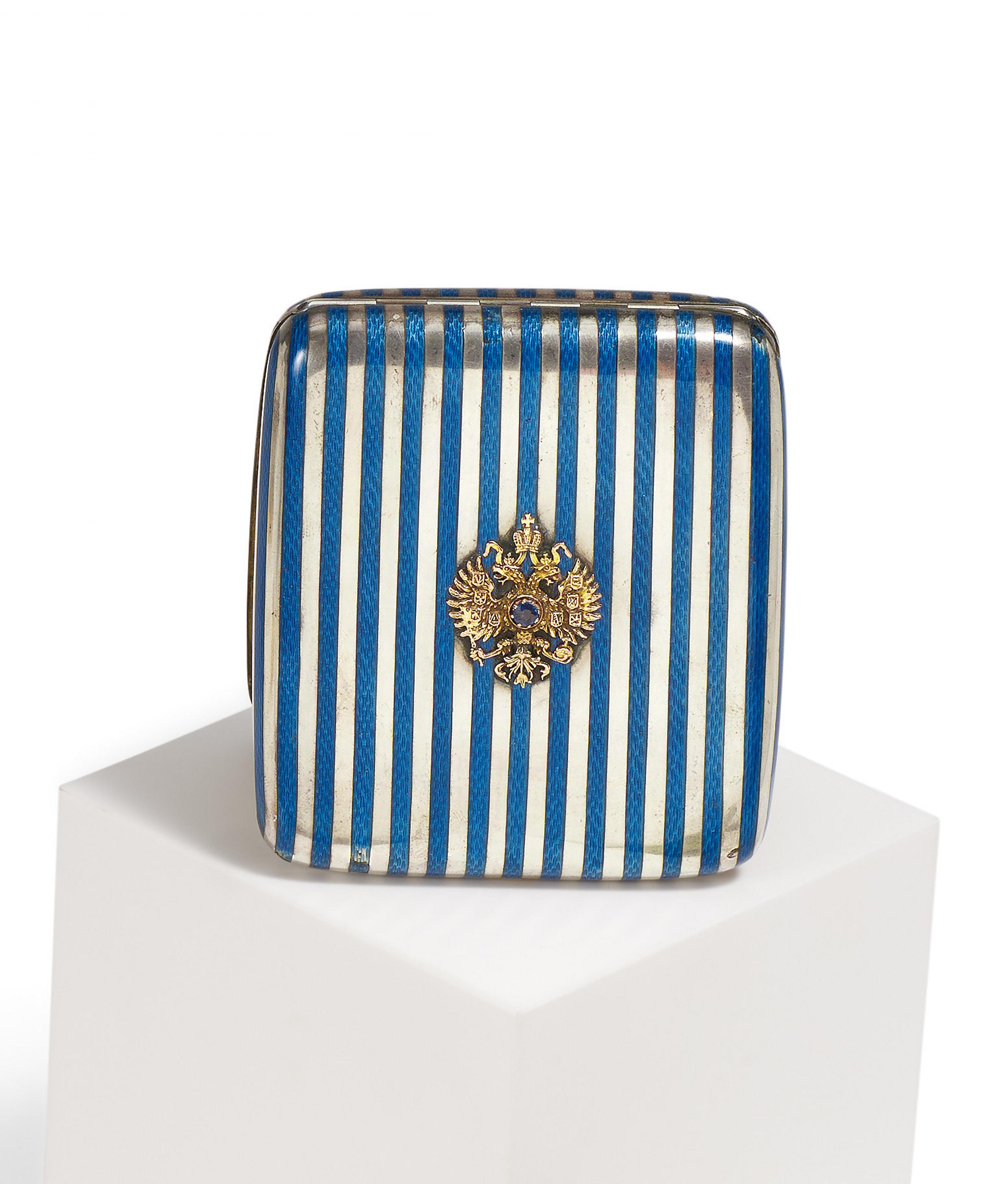 Faberge - Zigarettenetui mit Streifendekor, 81563-1, Van Ham Kunstauktionen