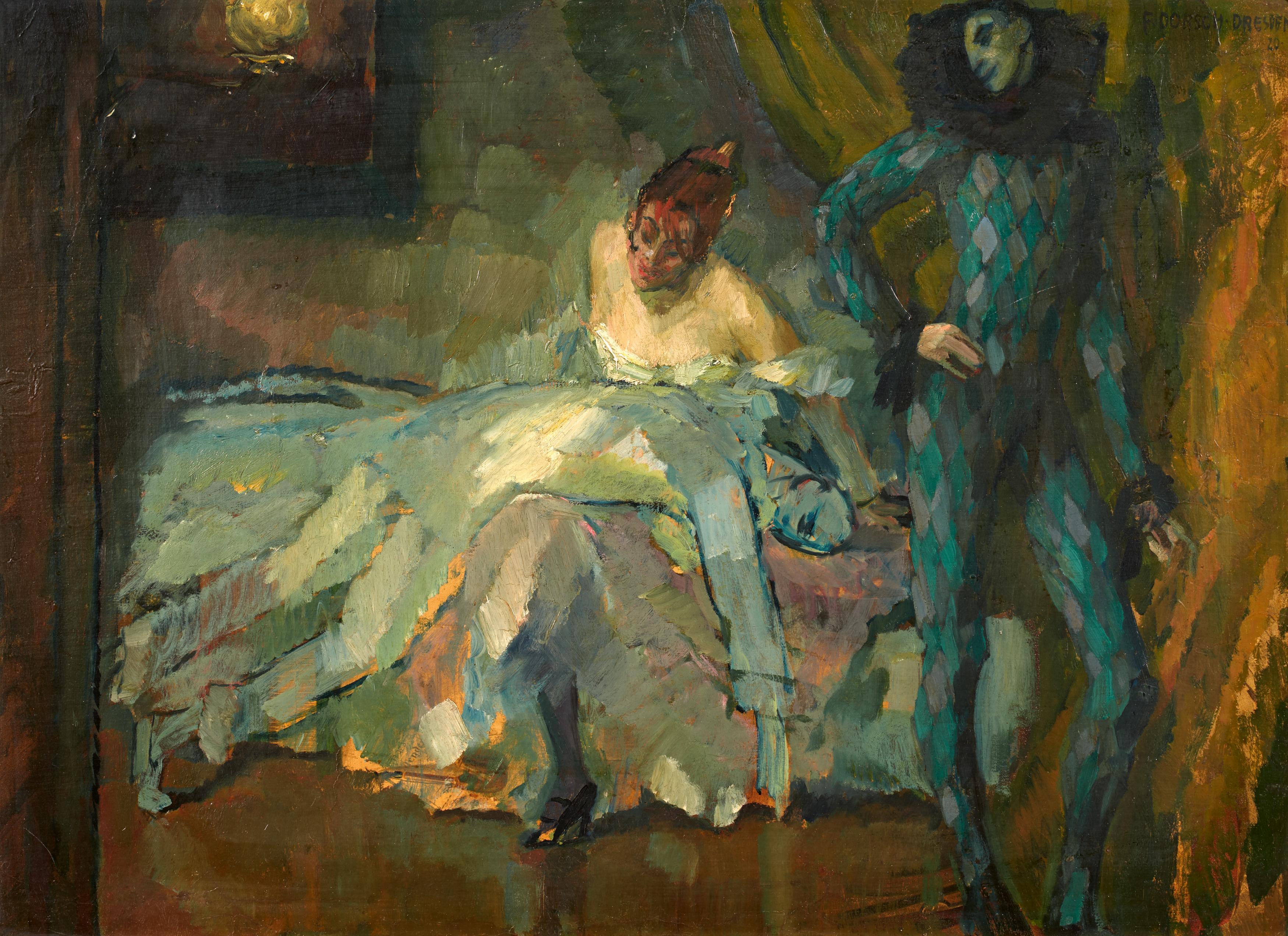 Ferdinand Dorsch - Theaterszene mit Pierrot, 81841-1, Van Ham Kunstauktionen