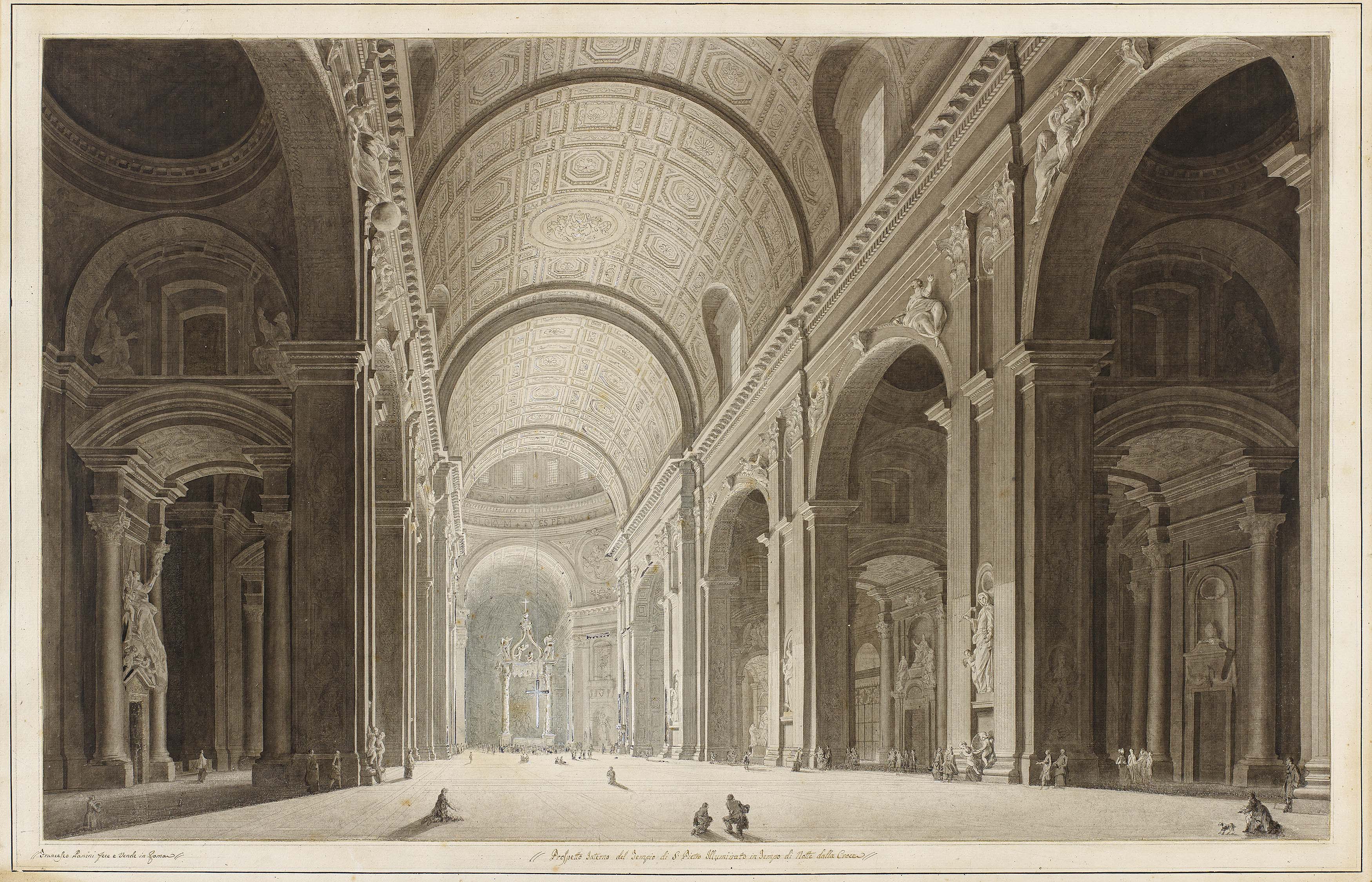 Francesco Pannini - Blick in das Innere des Petersdoms in Rom, 68325-3, Van Ham Kunstauktionen
