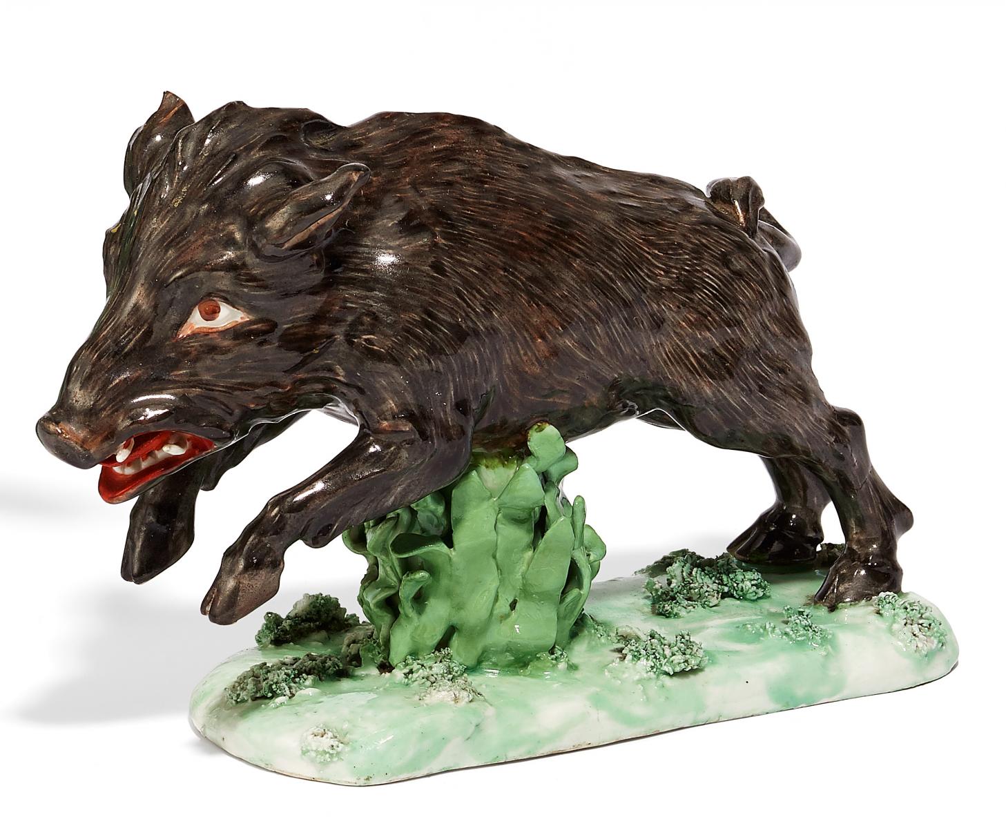 Frankenthal - Springendes Wildschwein auf Grassockel, 58116-82, Van Ham Kunstauktionen