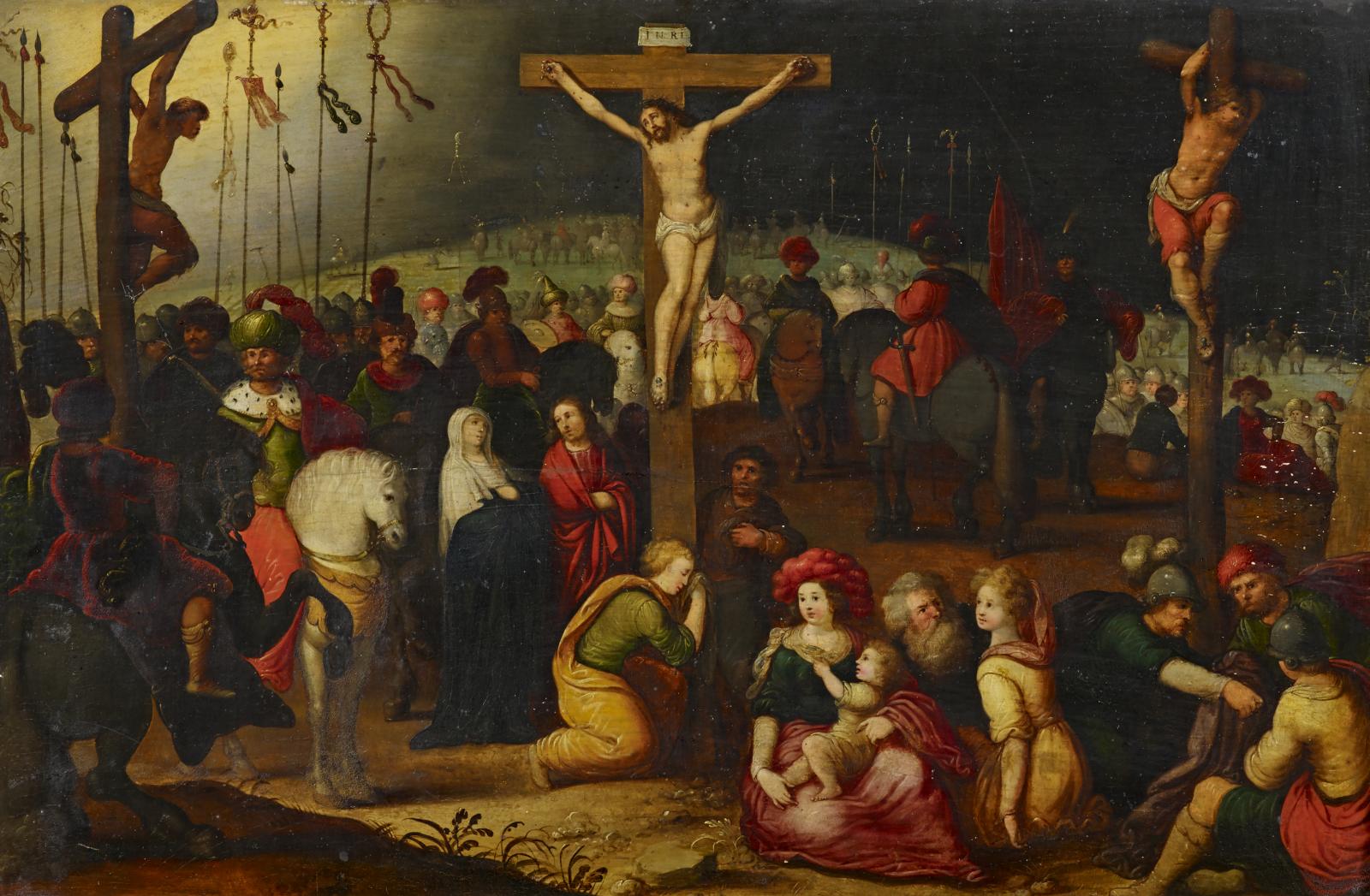 Frans II Francken - Vielfigurige Kreuzigungsszene, 60802-1, Van Ham Kunstauktionen