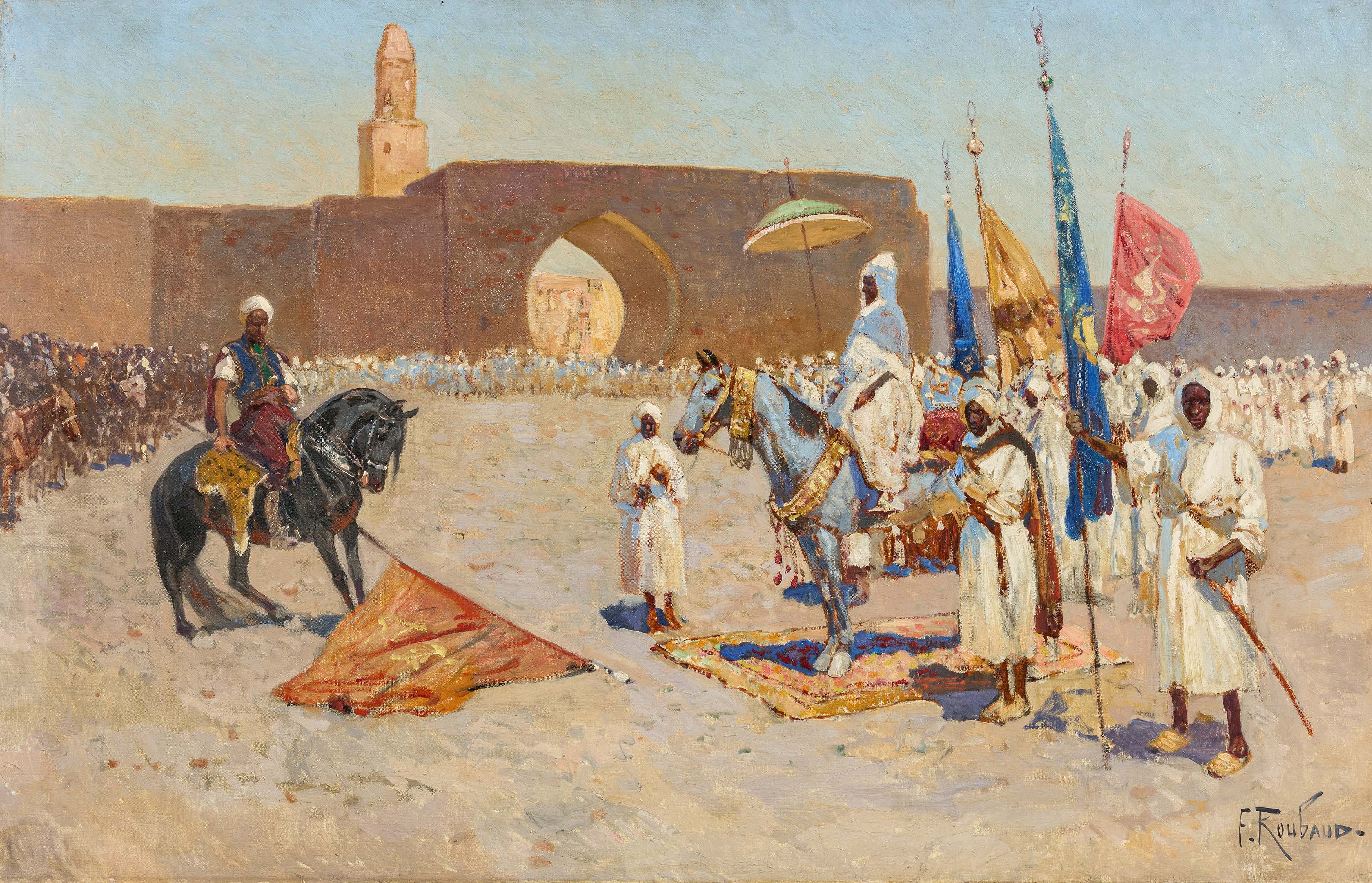 Franz Roubaud - Die Uebergabe des Fahne an den Kalifen, 73919-1, Van Ham Kunstauktionen