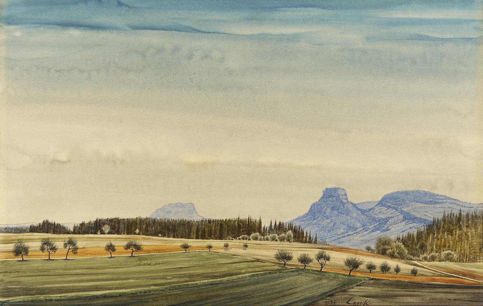 Franz Lenk - Landschaft im Hegau mit dem Hohentwiel, 67058-2, Van Ham Kunstauktionen