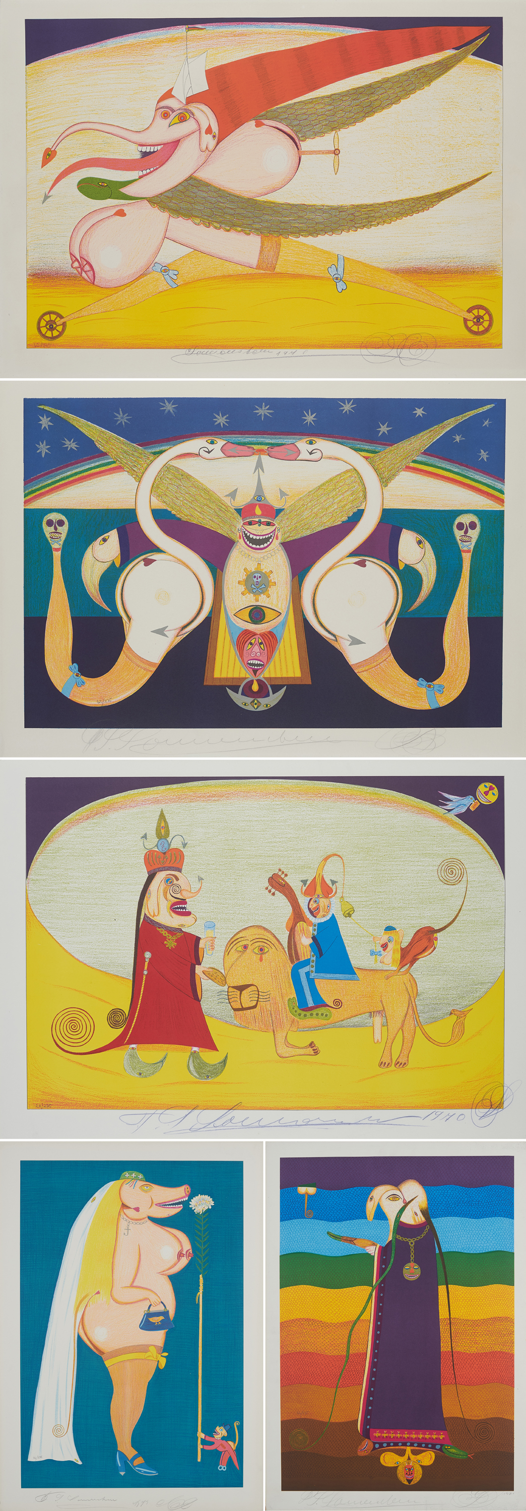 Friedrich Schroeder-Sonnenstern - Konvolut von fuenf Farblithografien, 66125-13, Van Ham Kunstauktionen