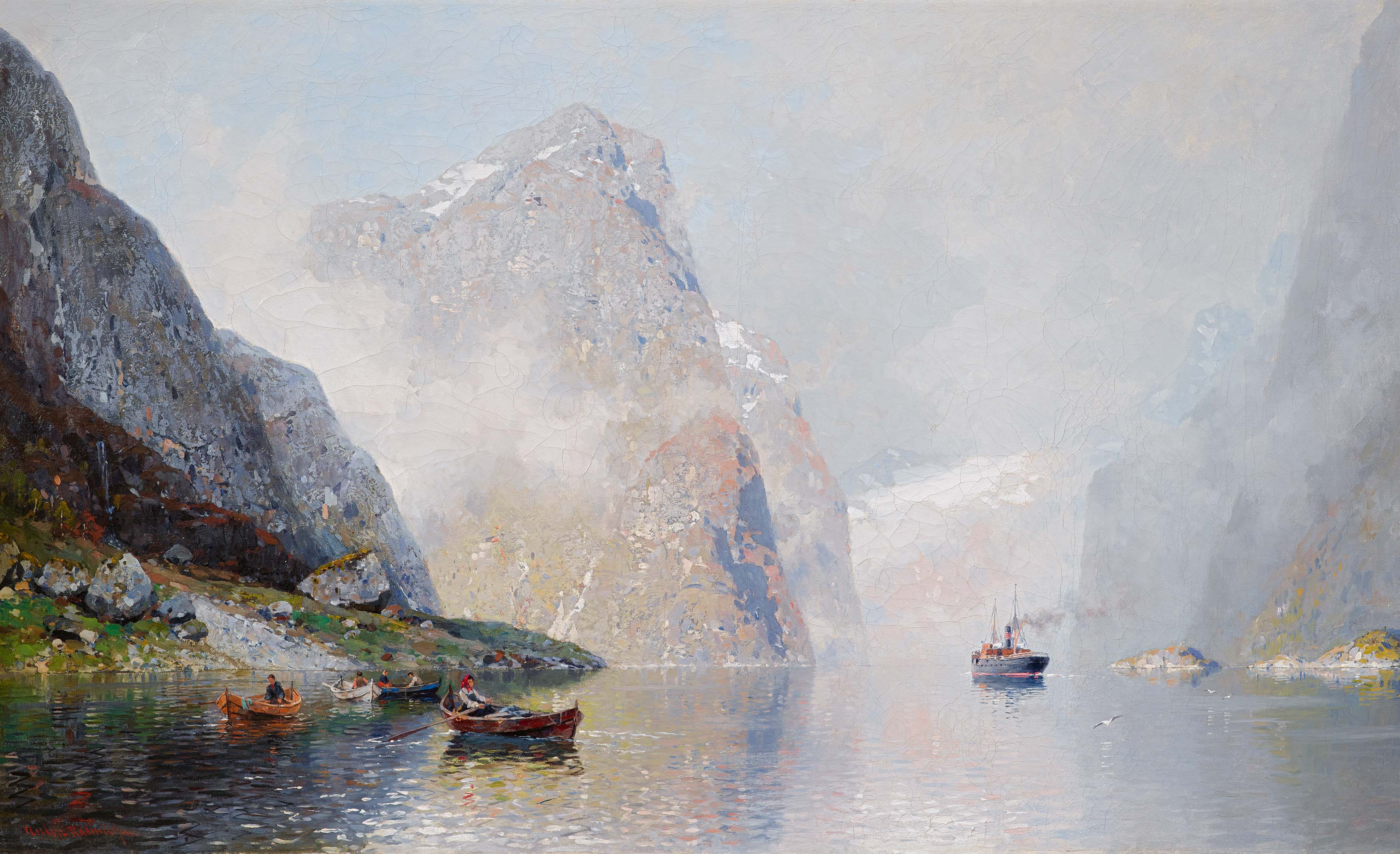Georg Anton Rasmussen - Heller Tag im Fjord, 70188-1, Van Ham Kunstauktionen